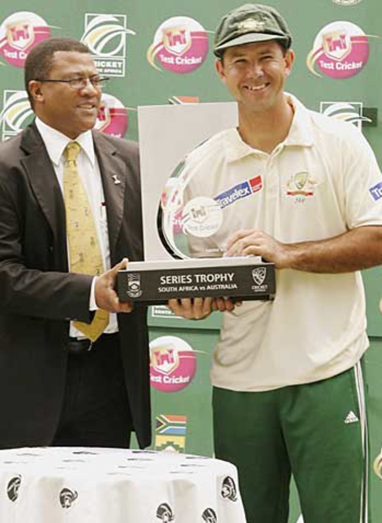 Ricky Ponting with the series trophy after beating South Africa 3-0, South Africa v Australia, 3rd Test, Johannesburg, 5th day, April 4, 2006