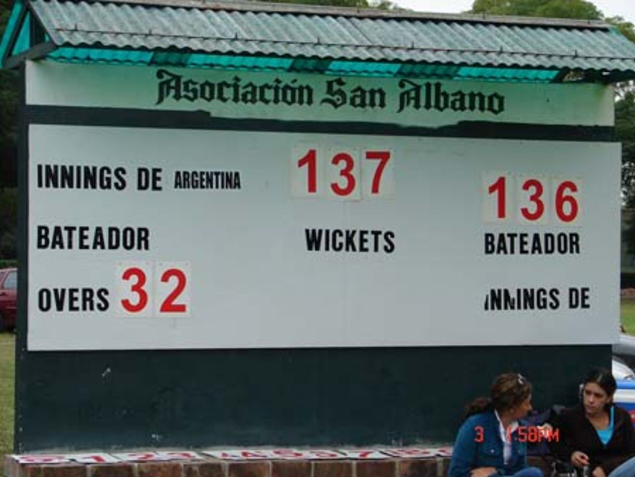 The winning scoreboard at Corimayo