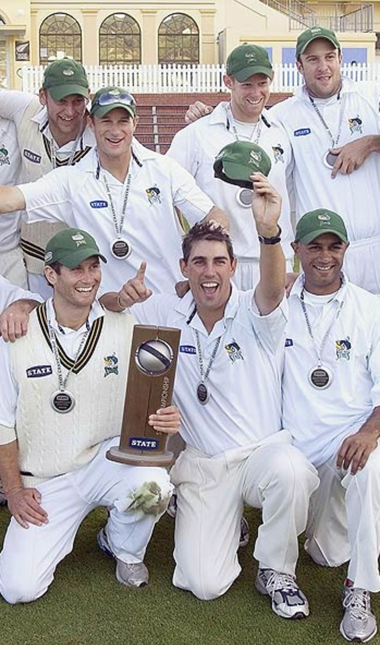 Central Districts pose with the State Championship title, Wellington v Central Districts, State Championship final, Basin Reserve,  April 7, 2006
