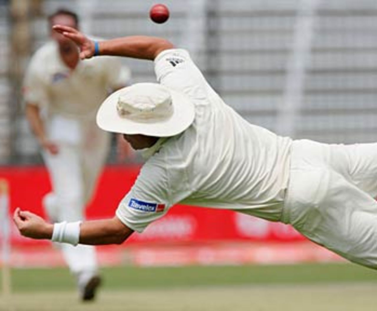 Shane Warne fails to hold on to a tough chance offered by Shariar Nafees Bangladesh v Australia, 1st Test, Fatullah, April 9, 2006