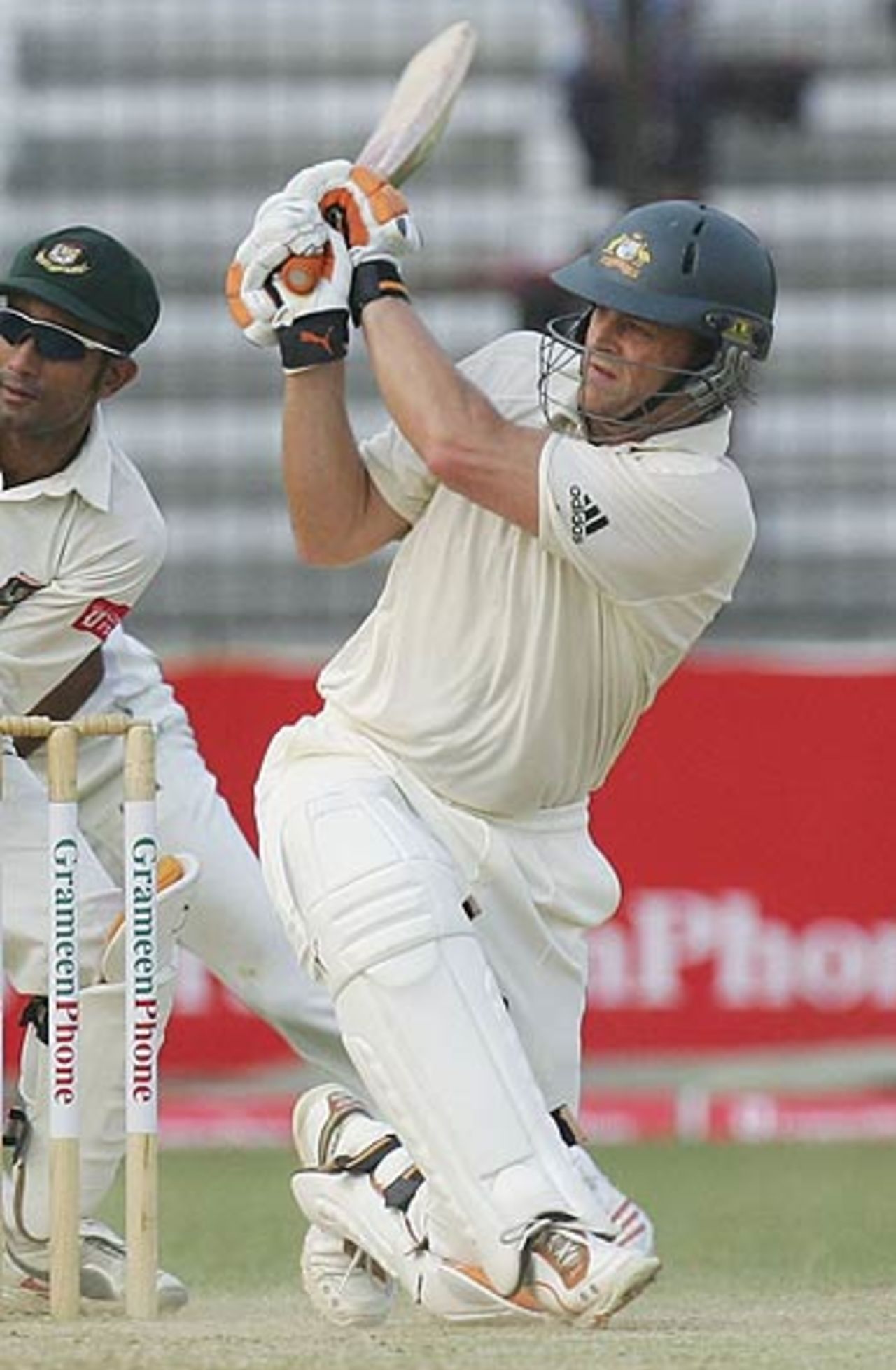 Adam Gilchrist was unbeaten on 51 at the end of the second day, Bangladesh v Australia, 1st Test, Fatullah, 2nd day, April 10, 2006
