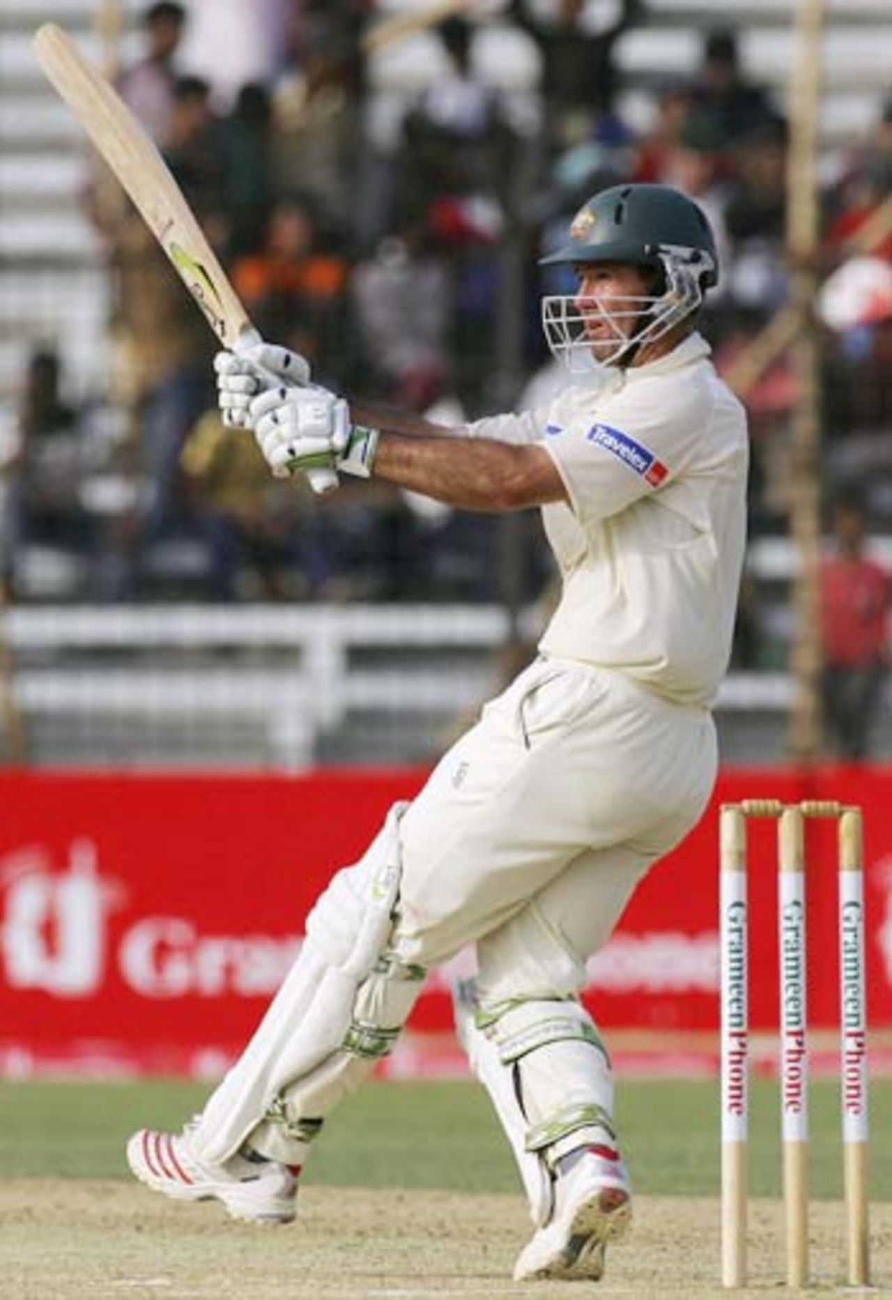 Ricky Ponting pulls for four, Bangladesh v Australia, 1st Test, Fatullah, 4th day, April 12, 2006