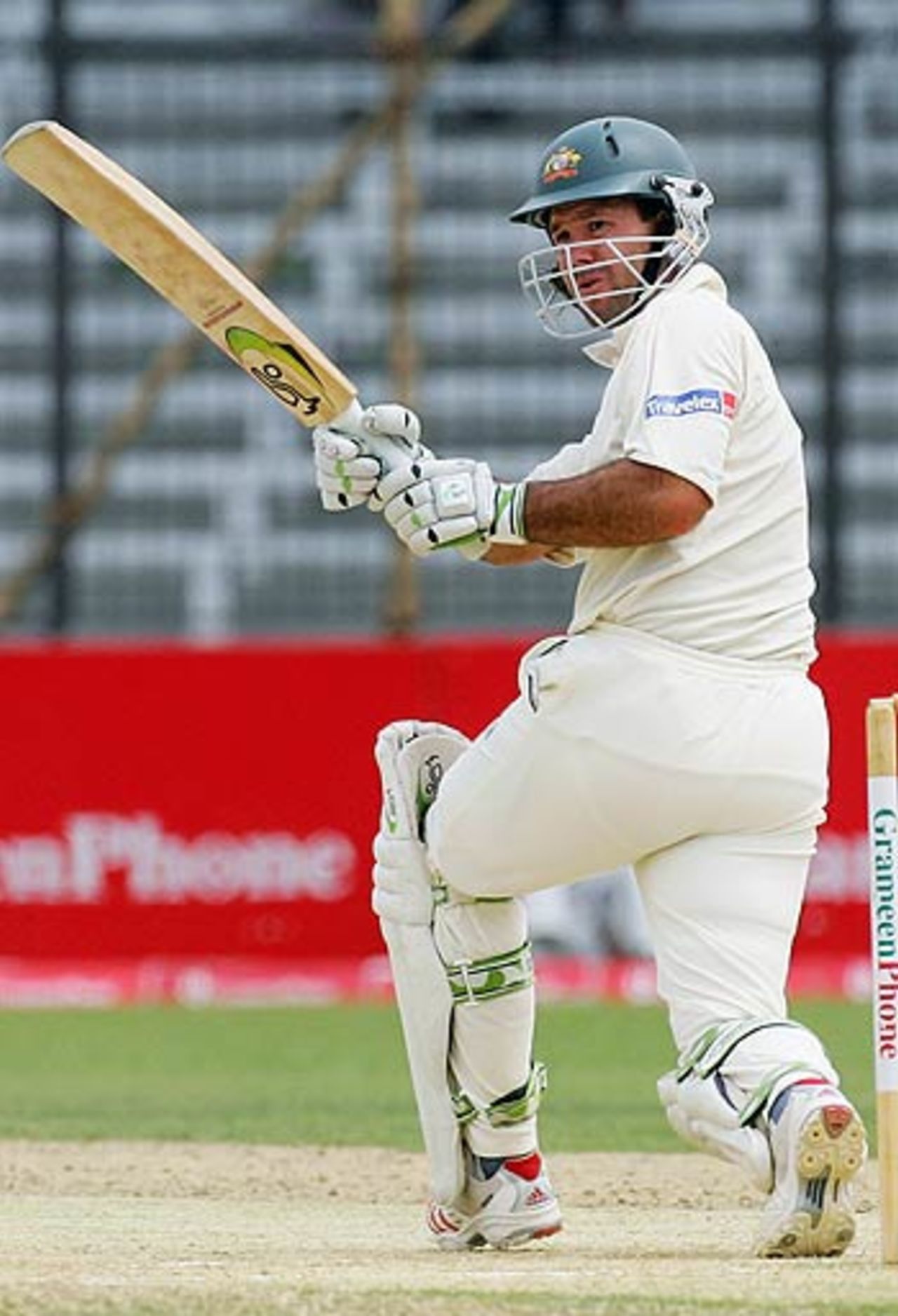 Ricky Ponting sweeps on the fifth morning, Bangladesh v Australia, 1st Test, Fatullah, 5th day, April 13, 2006