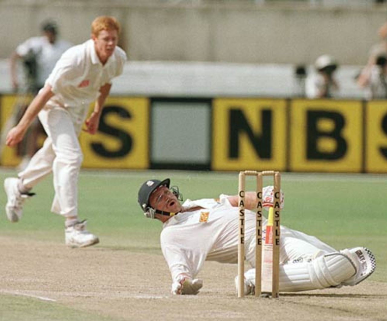 The fiery red head in action during his first Test series, 1995/96