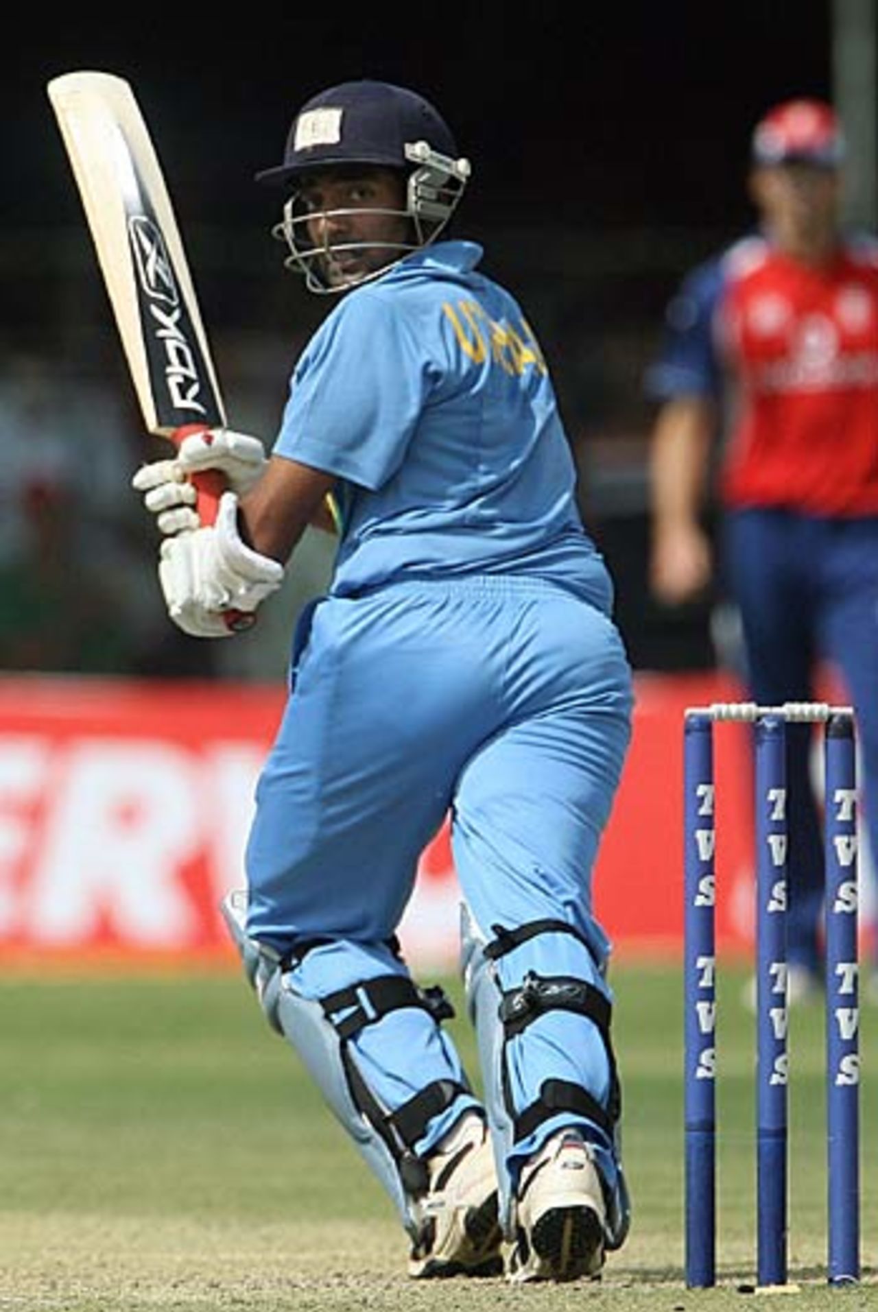 Robin Uthappa clips a four on his way to 86, India v England, 7th ODI, Indore, April 15 2006