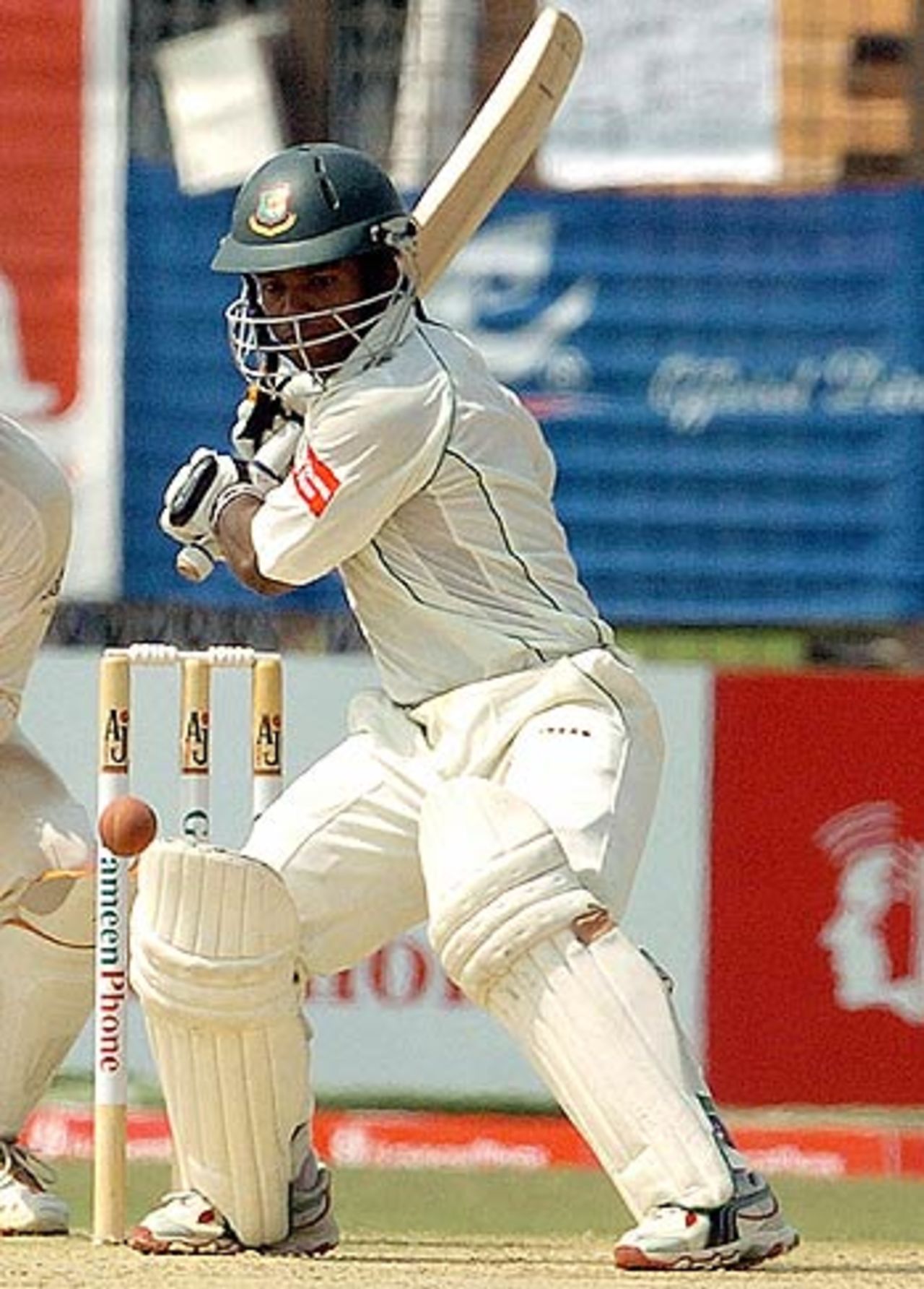 Rajin Saleh played a lone hand on the opening day, Bangladesh v Australia, 2nd Test, Chittagong, 1st day, April 16, 2006