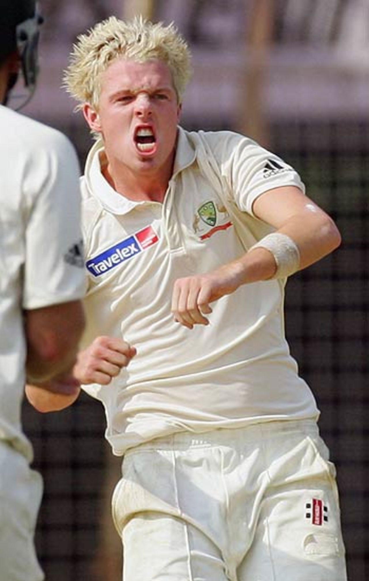 Dan Cullen celebrates his first Test wicket, Bangladesh v Australia, 2nd Test, Chittagong, 1st day, April 16, 2006