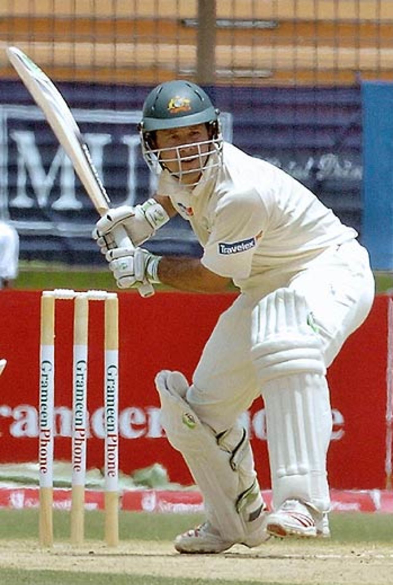 Ricky Ponting prepares to drive, Bangladesh v Australia, 2nd Test, Chittagong, 2nd day, April 17, 2006