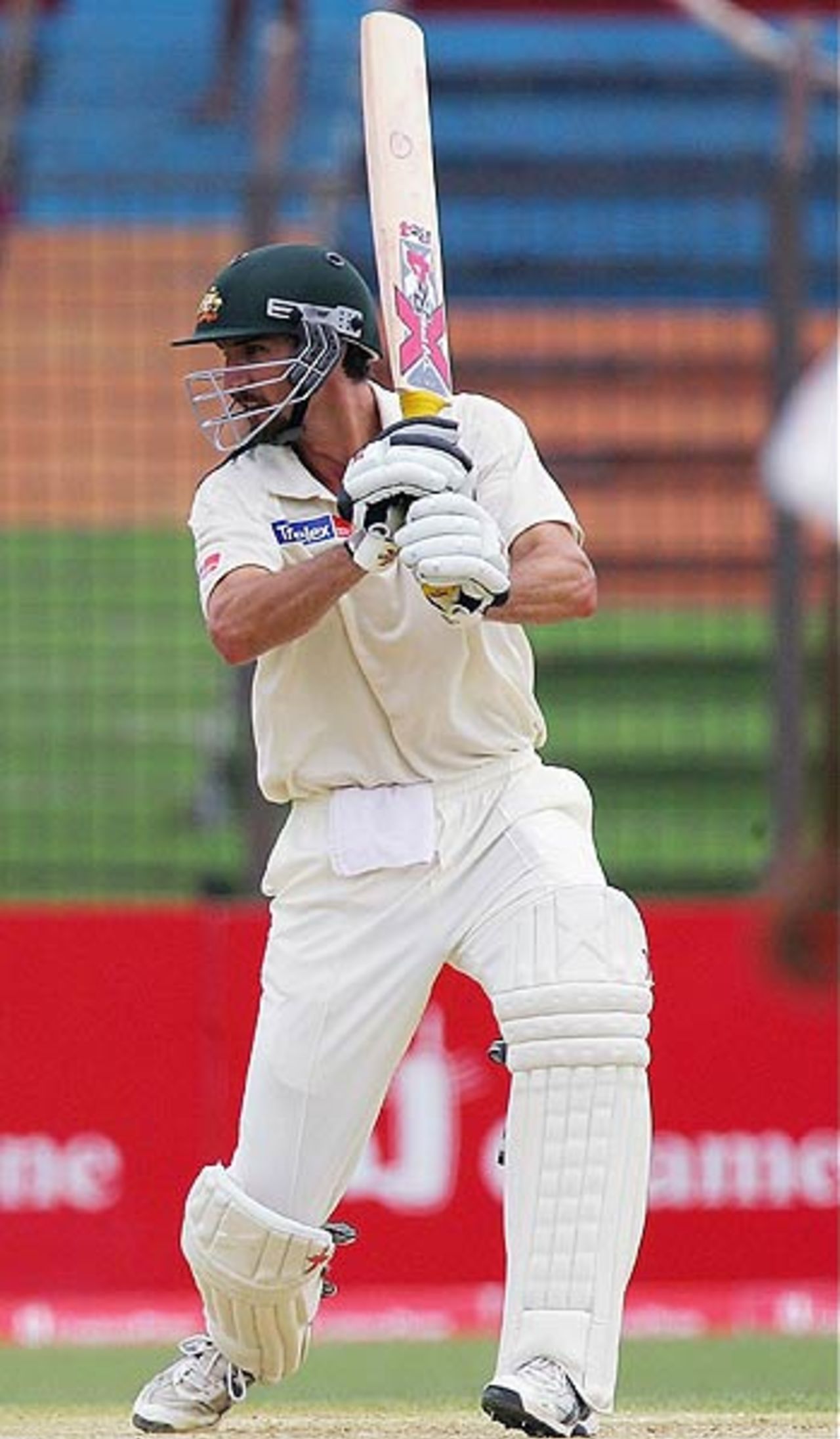 Jason Gillespie cuts on his way to fifty, Bangladesh v Australia, 2nd Test, Chittagong, 3rd day, April 18, 2006