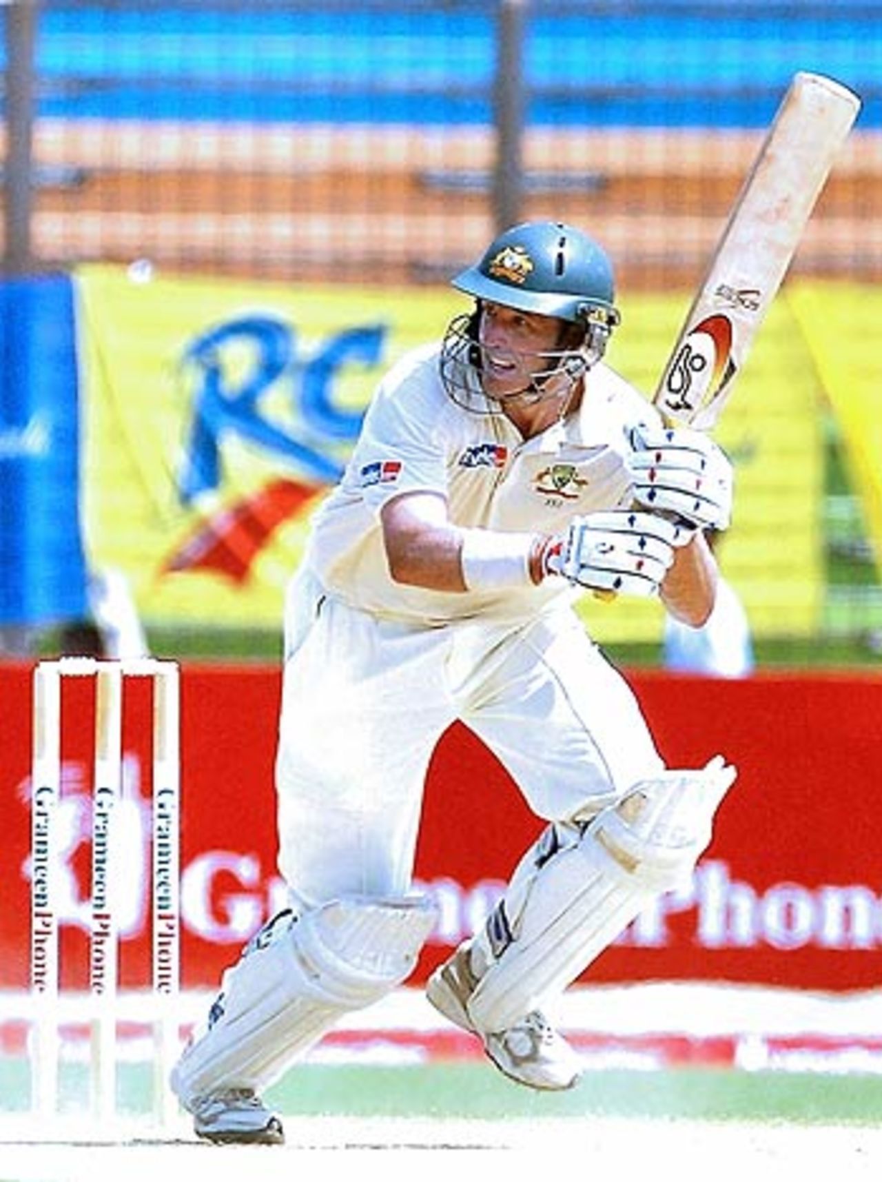 Michael Hussey plays off his pads, Bangladesh v Australia, 2nd Test, Chittagong, 4th day, April 19 2006