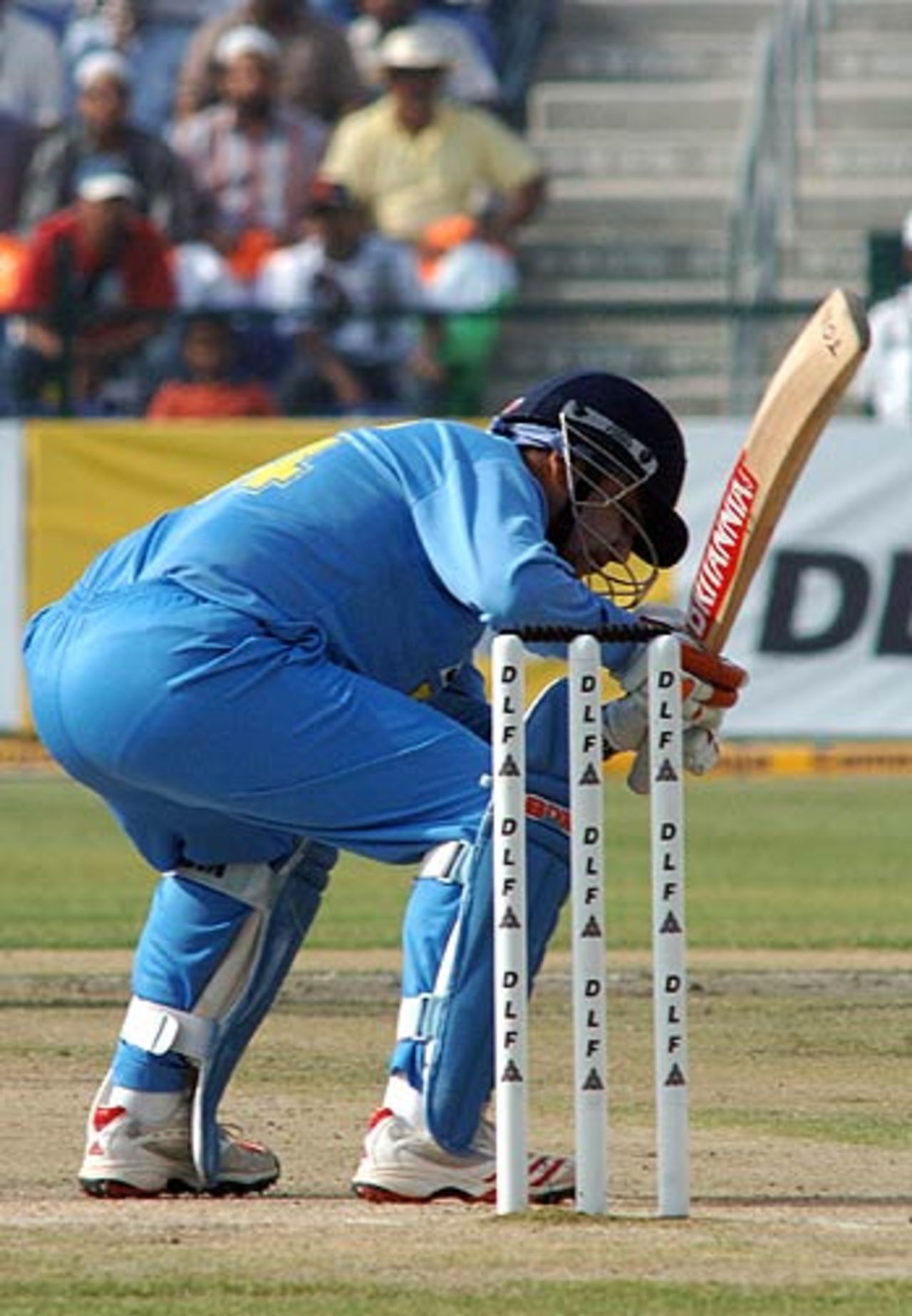 Virender Sehwag ducks a bouncer, India v Pakistan, 2nd ODI, DLF Cup, Abu Dhabi, April 19, 2006