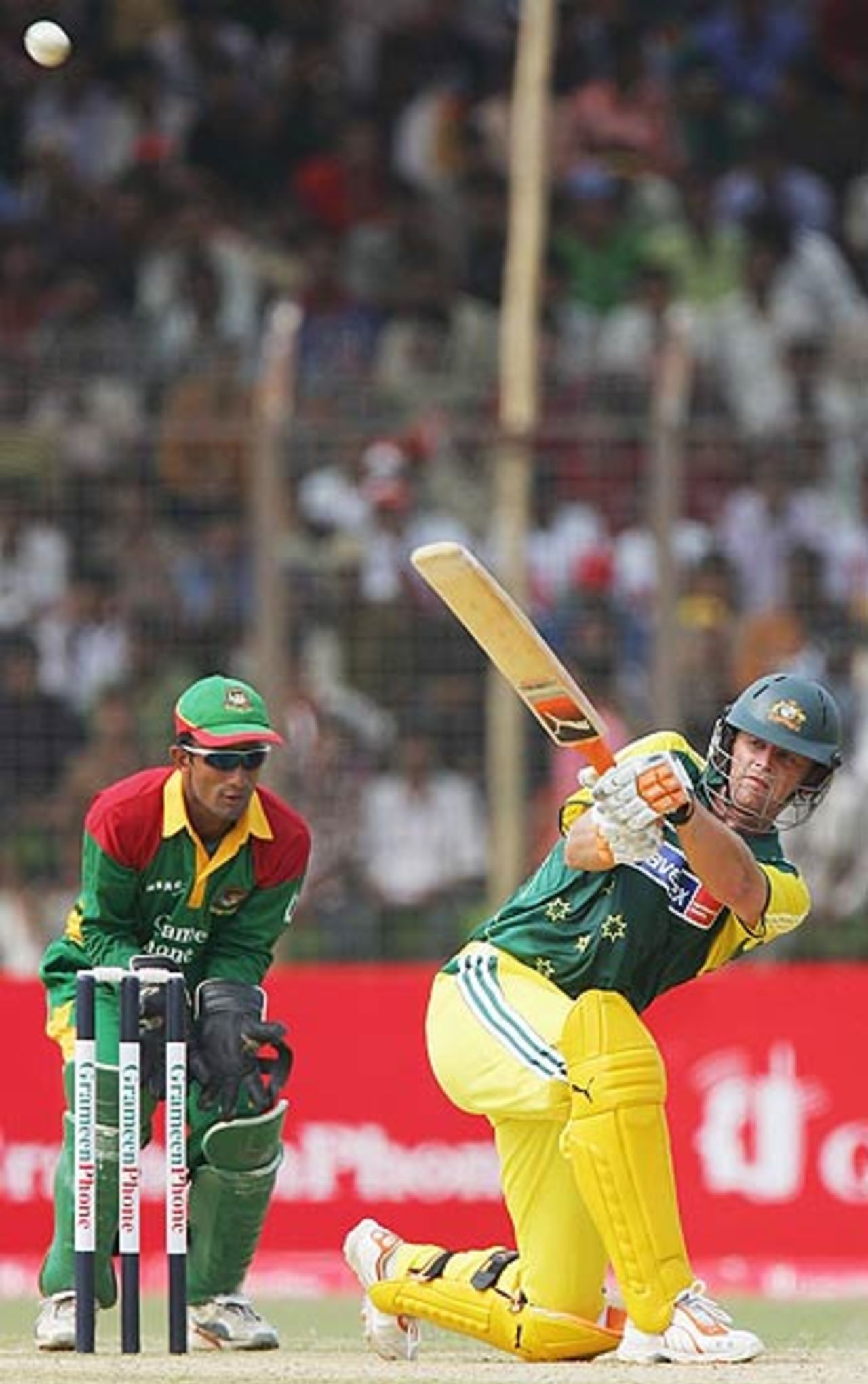 Adam Gilchrist blitzed 76 off 46 balls to lead Australia's charge towards the target, Bangladesh v Australia, 1st ODI, Chittagong, April 23, 2006
