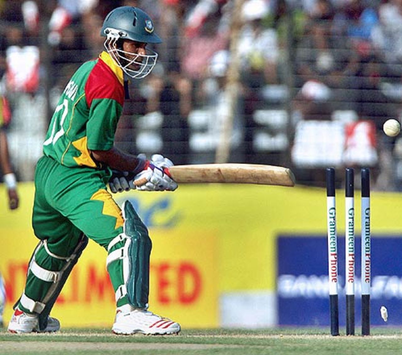 Khaled Mashud was bowled by Michael Clarke for 37, Bangladesh v Australia, 2nd ODI, Fatullah, April 26, 2006