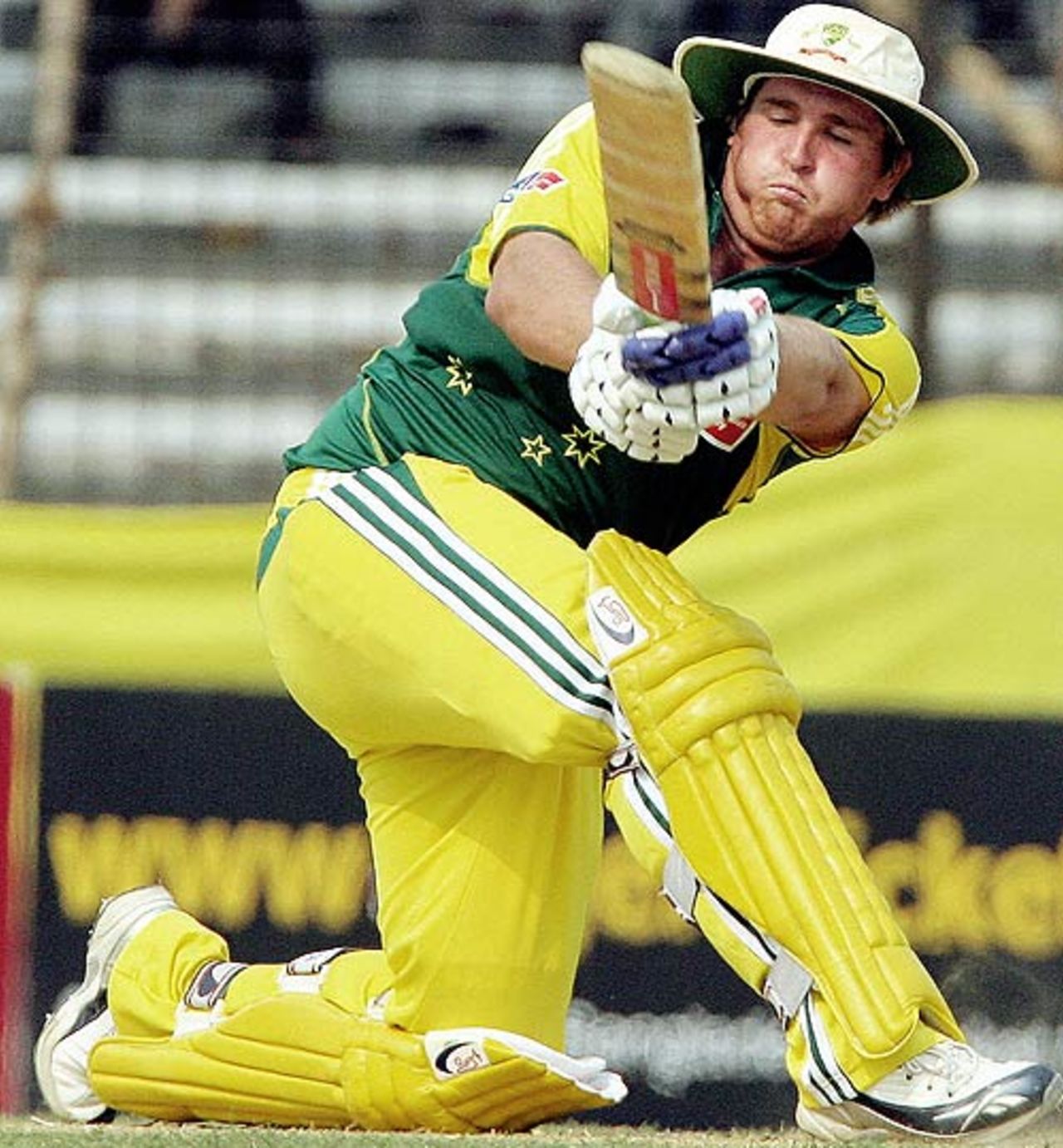 Mark Cosgrove sweeps en route to his half-century, Bangladesh v Australia, 3rd ODI, Fatullah, April 28, 2006