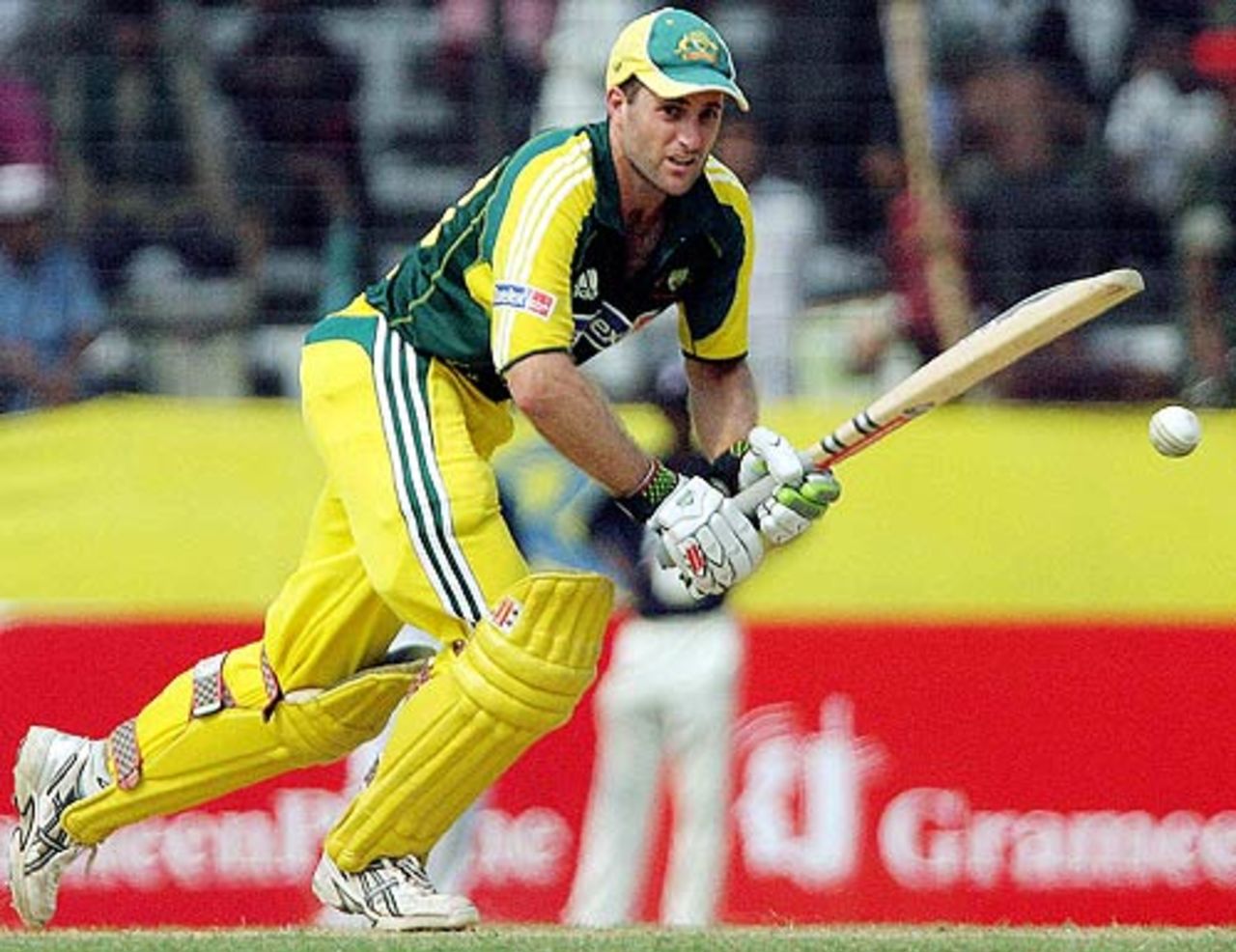 Simon Katich works one to the on side, Bangladesh v Australia, 3rd ODI, Fatullah, April 28, 2006