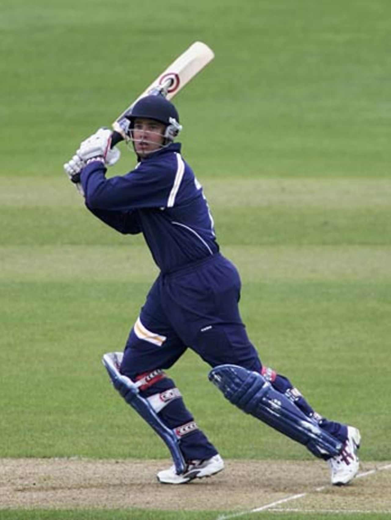 Neil Carter smashes another boundary during his express century, Warwickshire v Scotland, C&G Trophy, Edgbaston, April 30, 2006