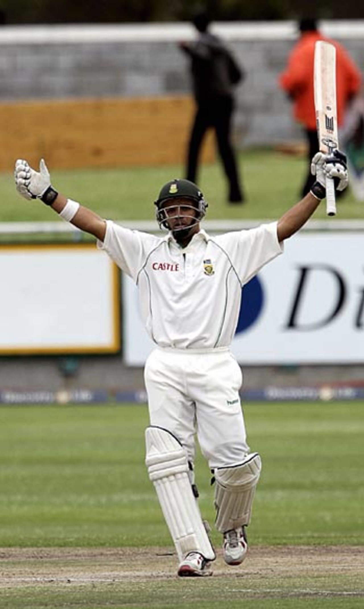 Ashwell Prince celebrates his century on the final day, South Africa v New Zealand, 2nd Test, Cape Town, May 1, 2006
