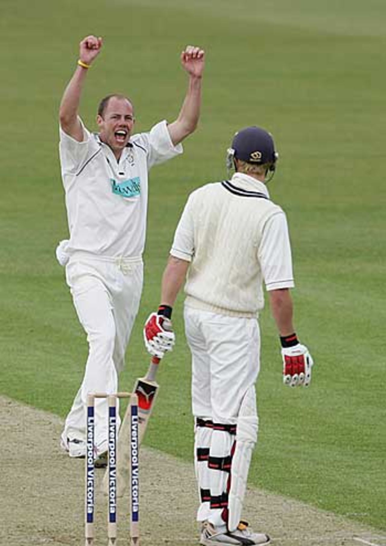 Billy Taylor celebrates the wicket of Nick Compton, Hampshire v Middlesex, Southampton, May 3, 2006