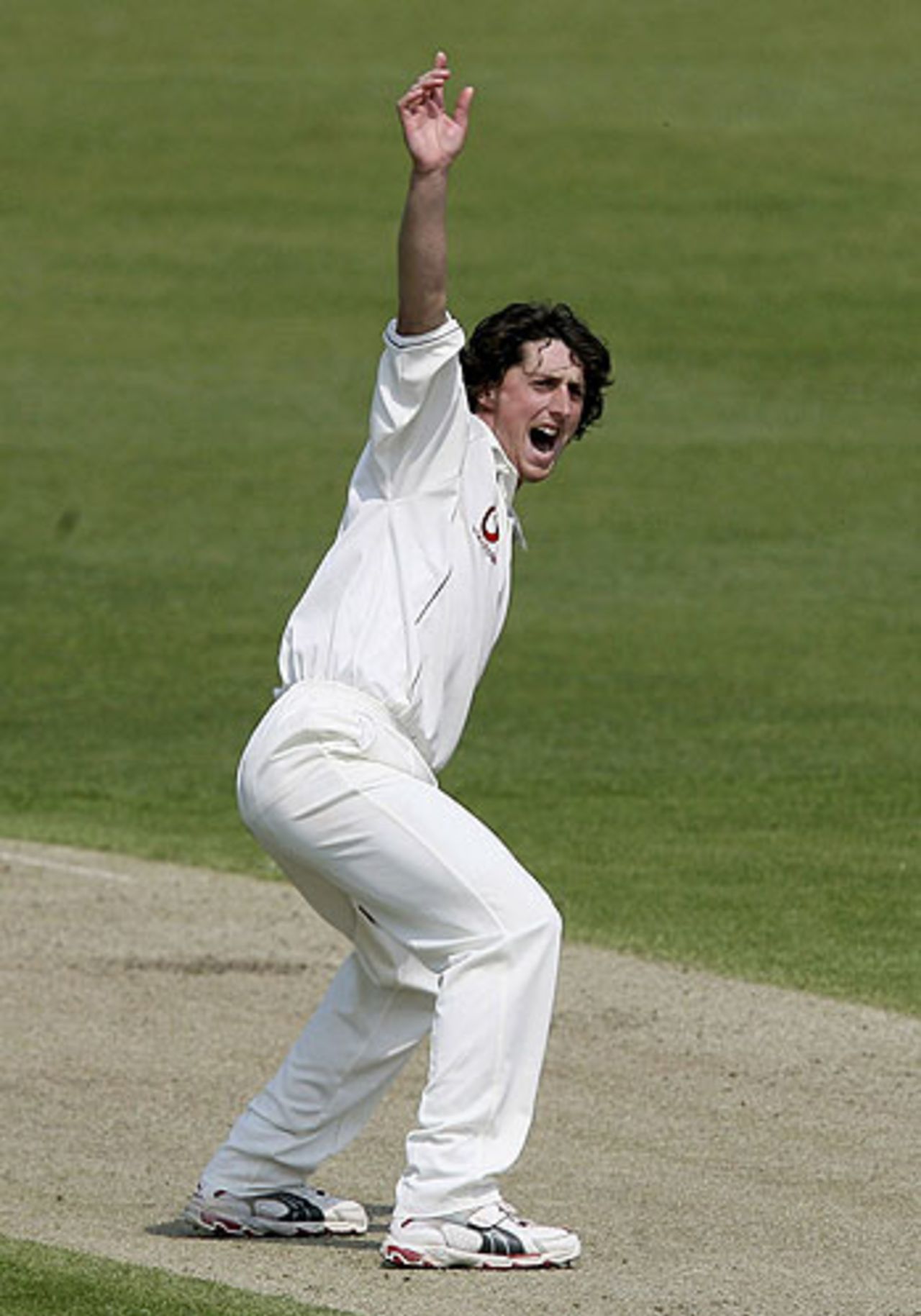 Jon Lewis appeals for a wicket, as England A take on the Sri Lankans, Worcester, May 4, 2006