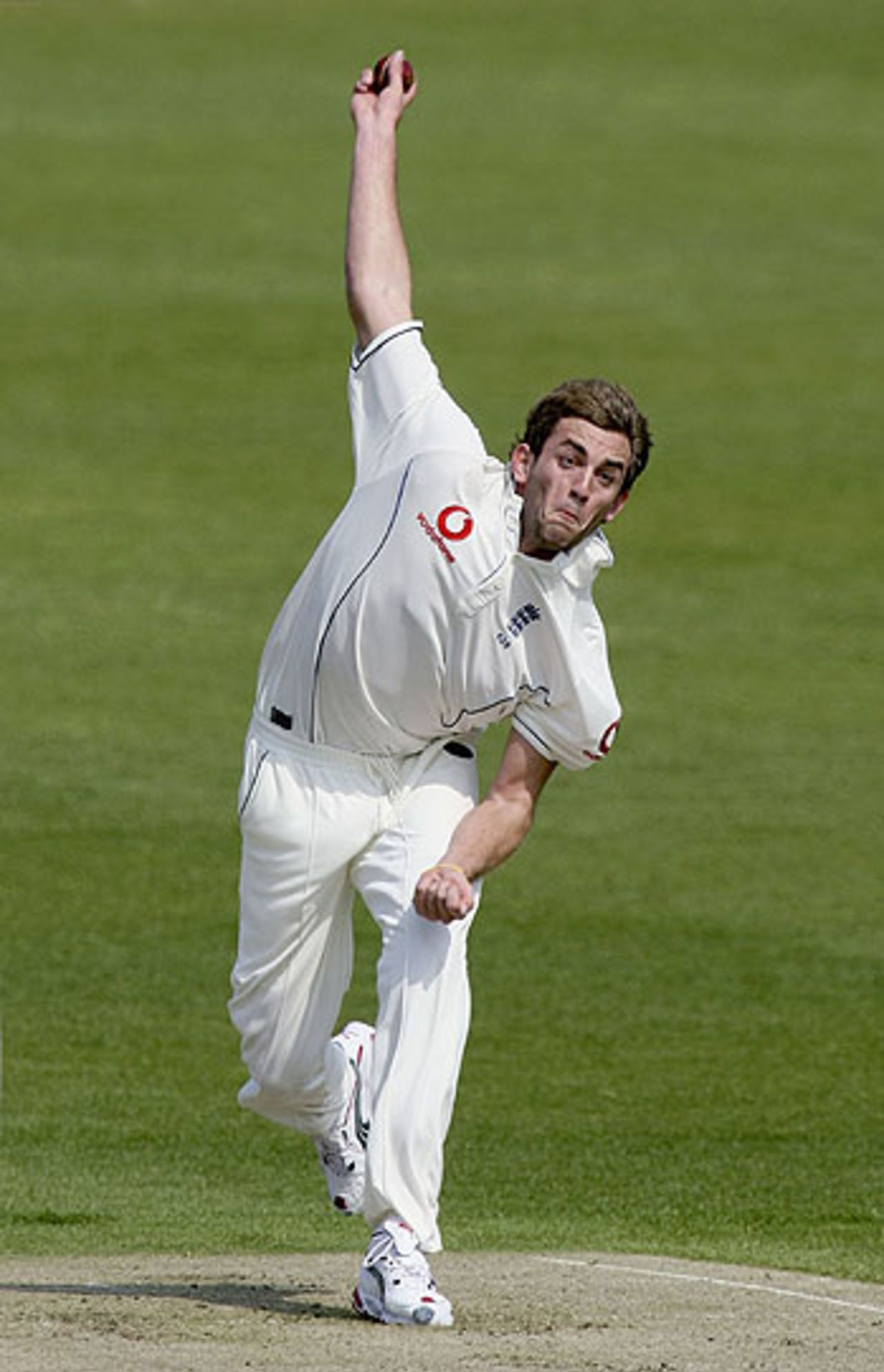 Liam Plunkett bowls for England A against the Sri Lankans, Worcester, May 4, 2006