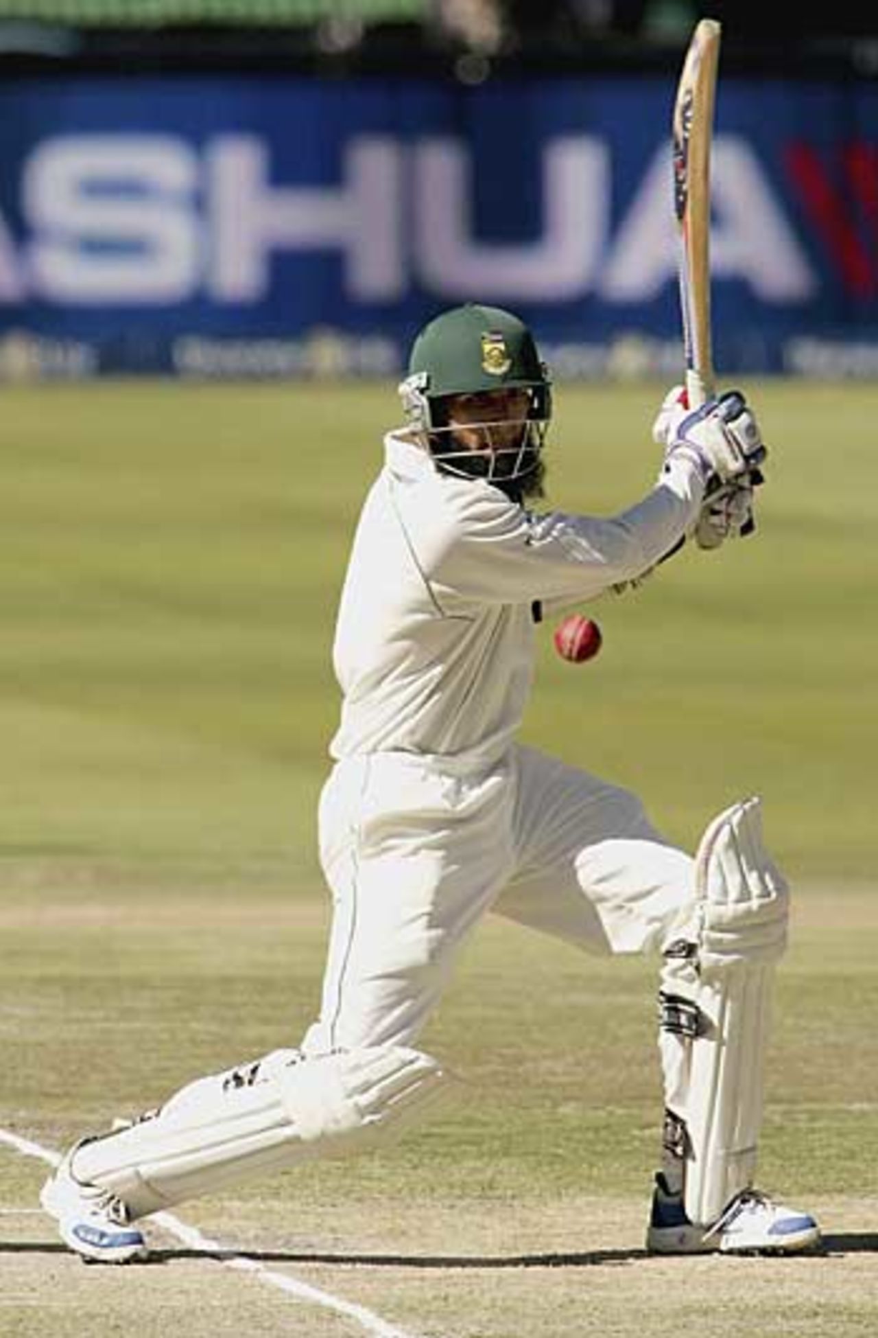 Hashim Amla unleashes a square drive, South Africa v New Zealand, 3rd Test, Johannesburg, May 7, 2006