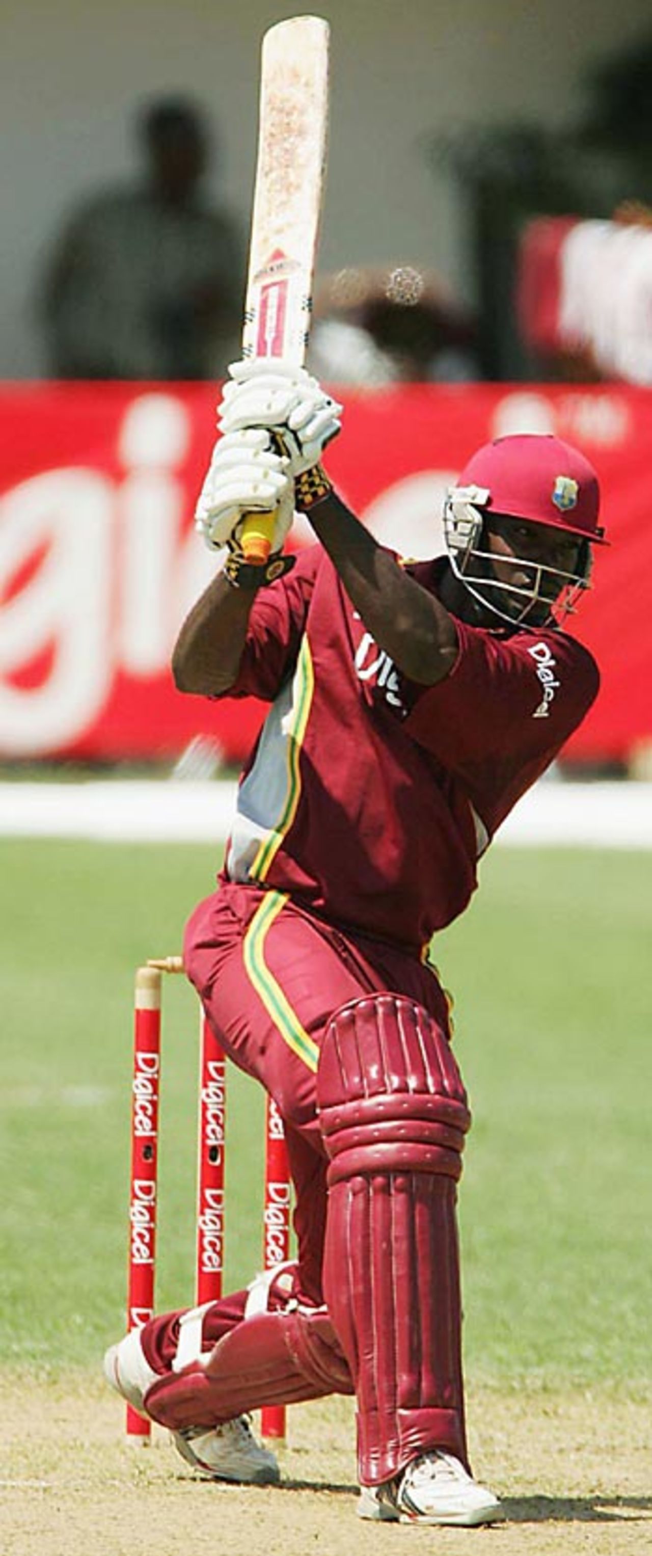 Chris Gayle on the attack, West Indies v South Africa, 1st ODI, May 7, 2005