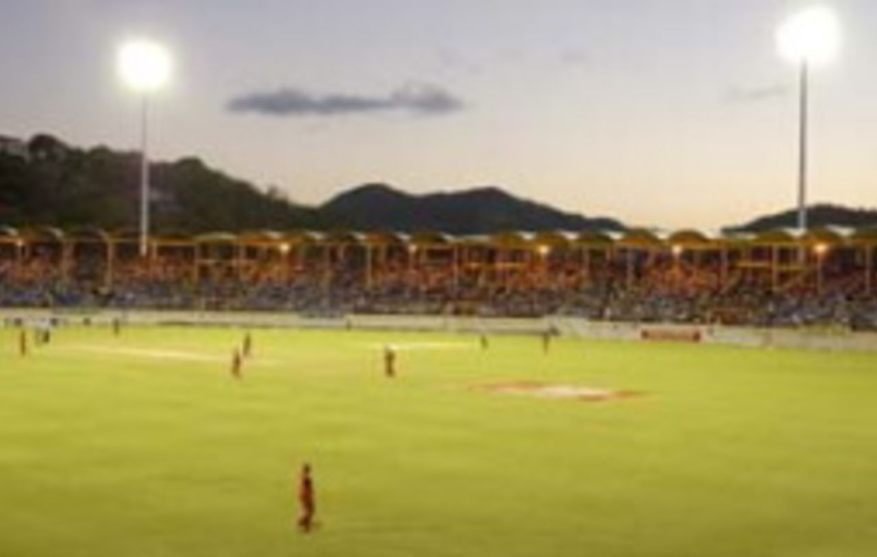 The Beausejour Stadium during the Caribbean's first day-night international, West Indies v ZImbabwe, 5th ODI, St Lucia, May 10, 2006