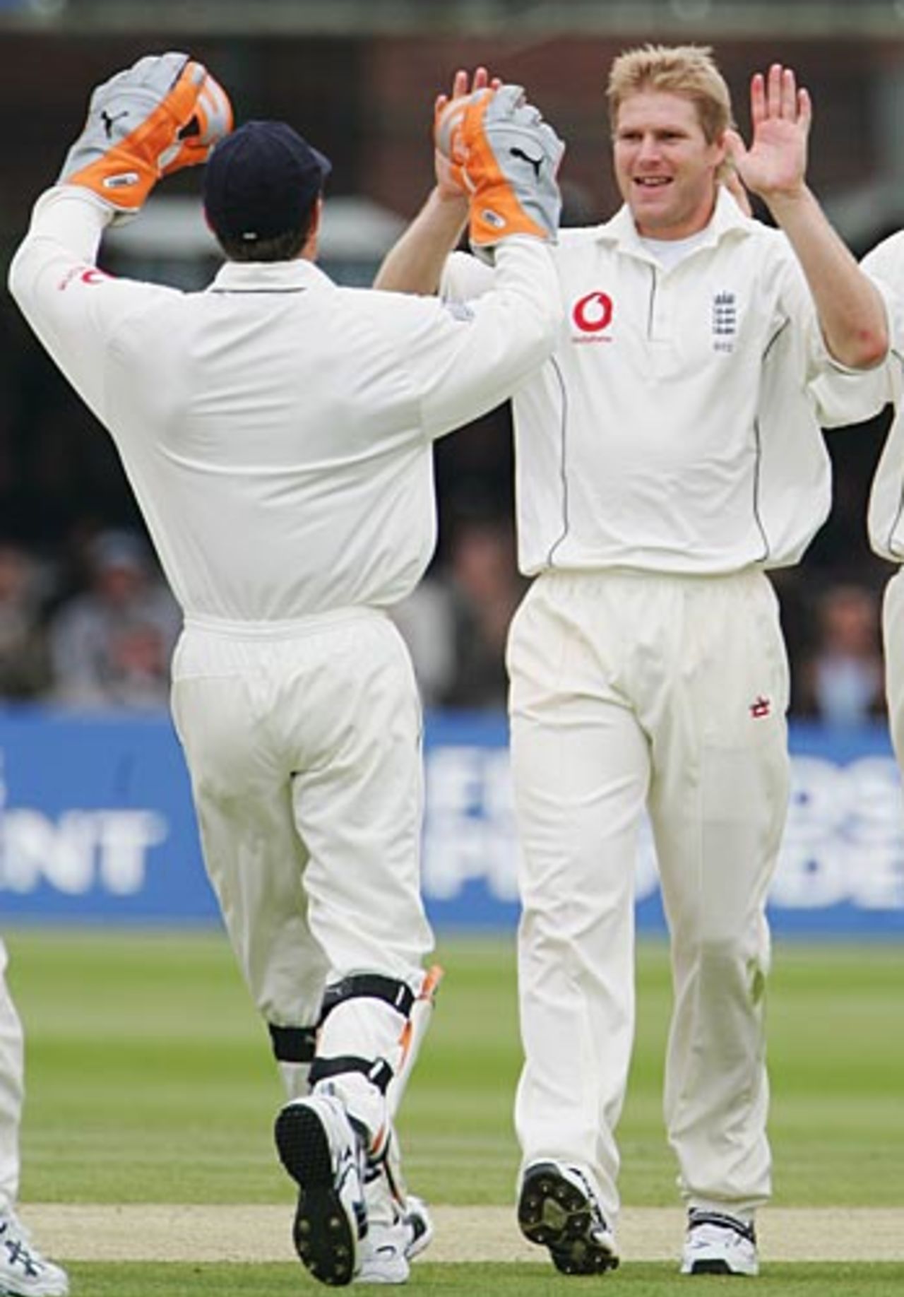 And another one: Geraint Jones celebrates with Matthew Hoggard, England v Sri Lanka, 1st Test, Lord's, May 13, 2006