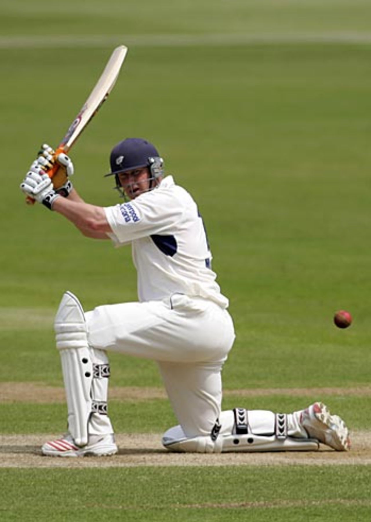 Anthony McGrath sweeps during the final day at Canterbury, Kent v Yorkshire, Canterbury, May 13, 2006