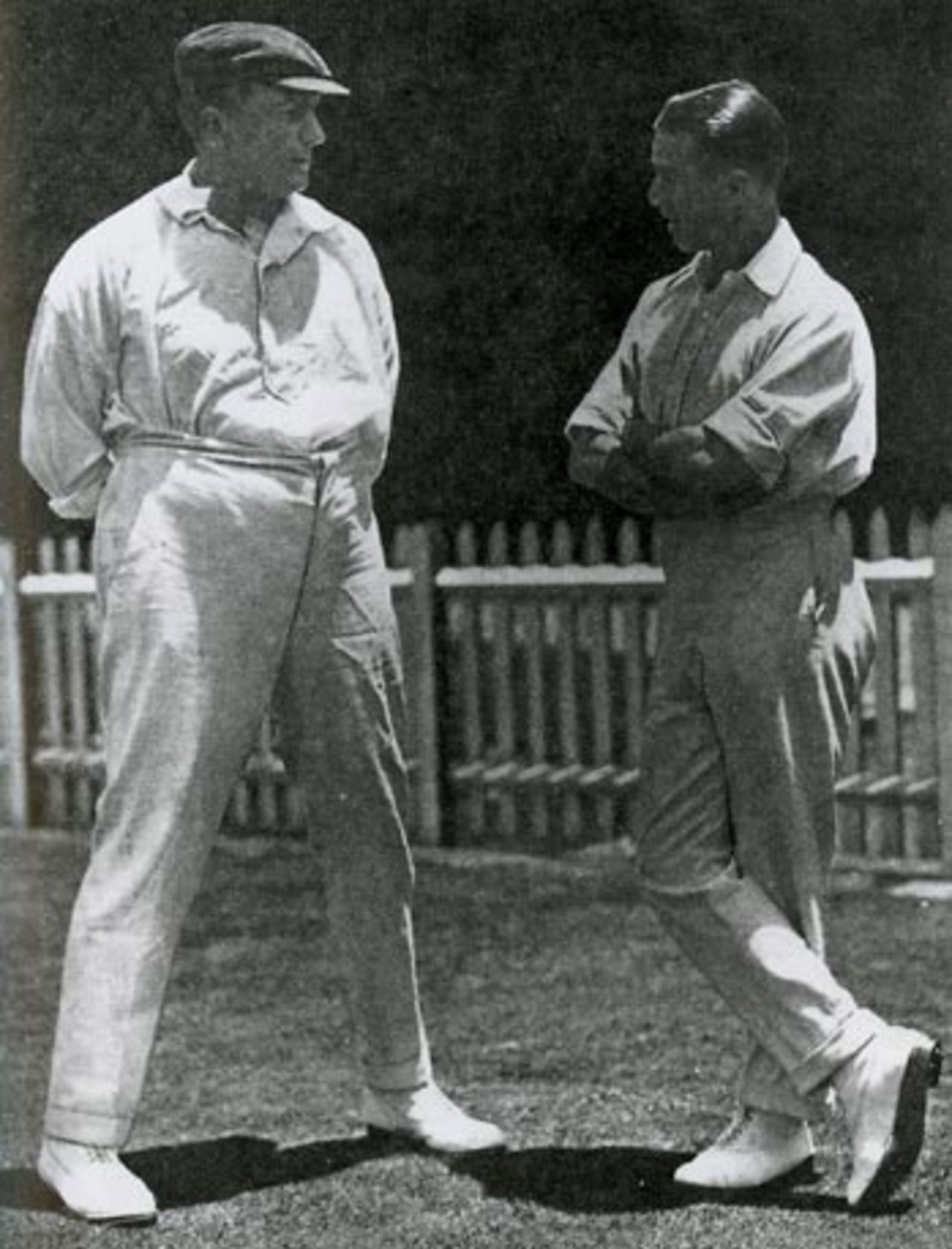 Warwick Armstrong and Johnny Douglas ahead of the Sydney Test, 1920-21