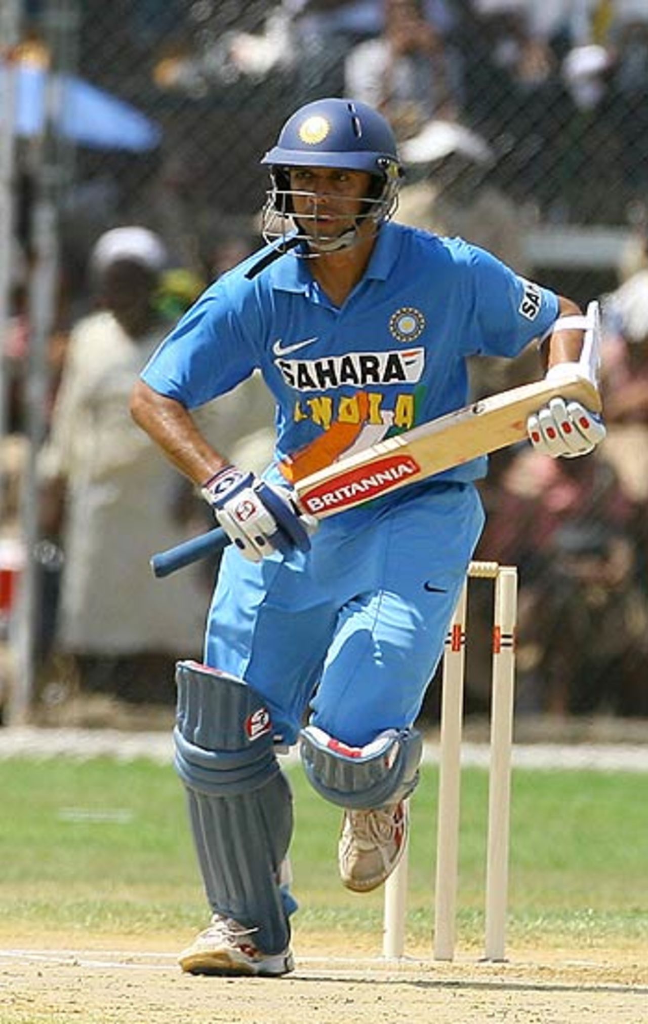 Rahul Dravid steals a single during India's warm-up match against Jamaica, Jamaica v Indians, Montego Bay, May 16, 2006