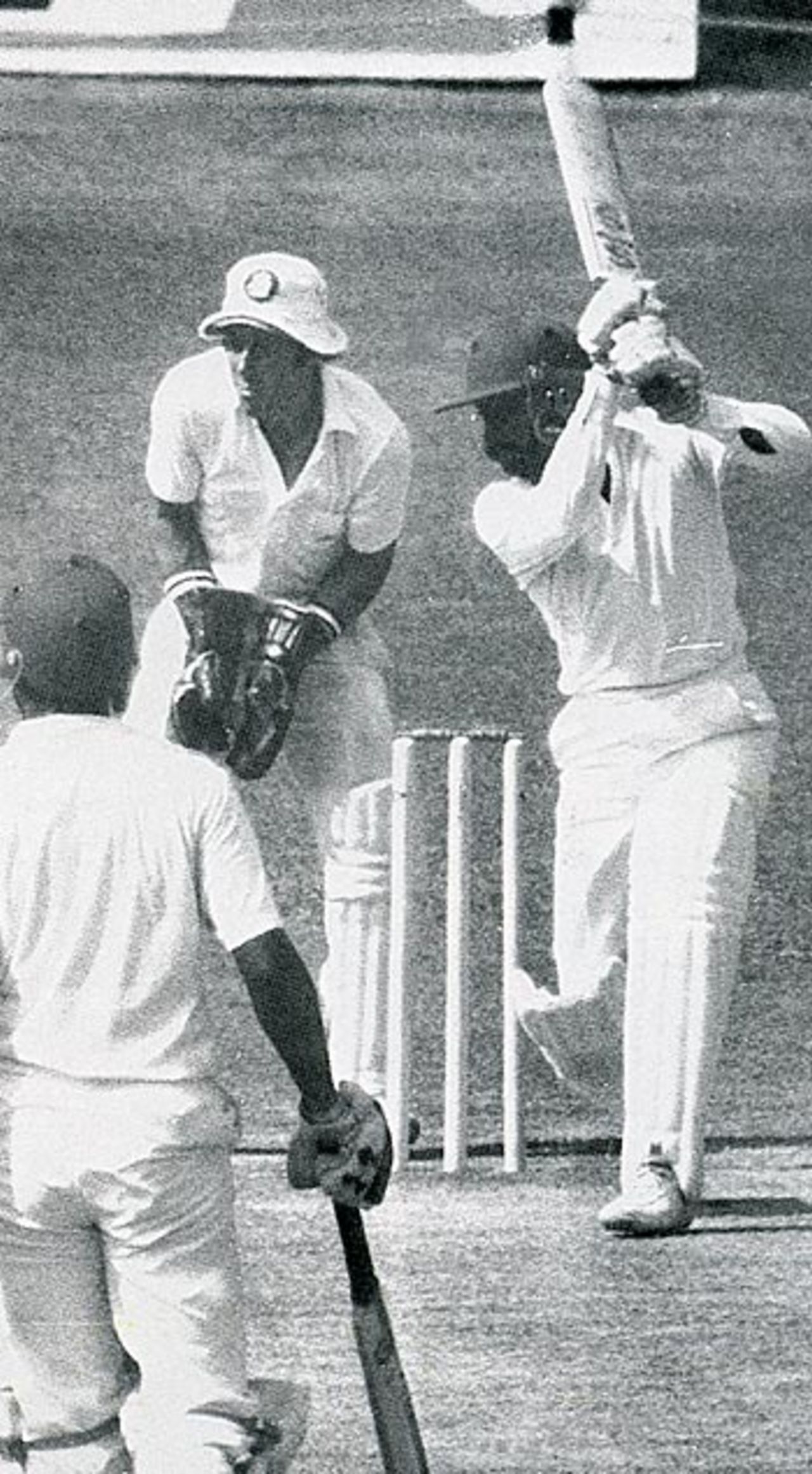 Roy Dias drives on his way to 77, Sri Lanka v England, Inaugural Test, Colombo, February 17, 1982