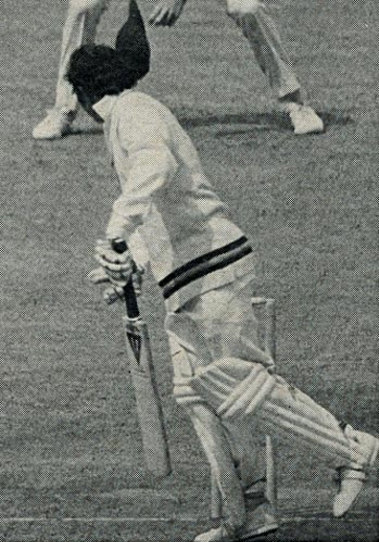 Ashok Mankad's hat falls on his wicket, England v India, 3rd Test, Edgbaston, July 6, 1974