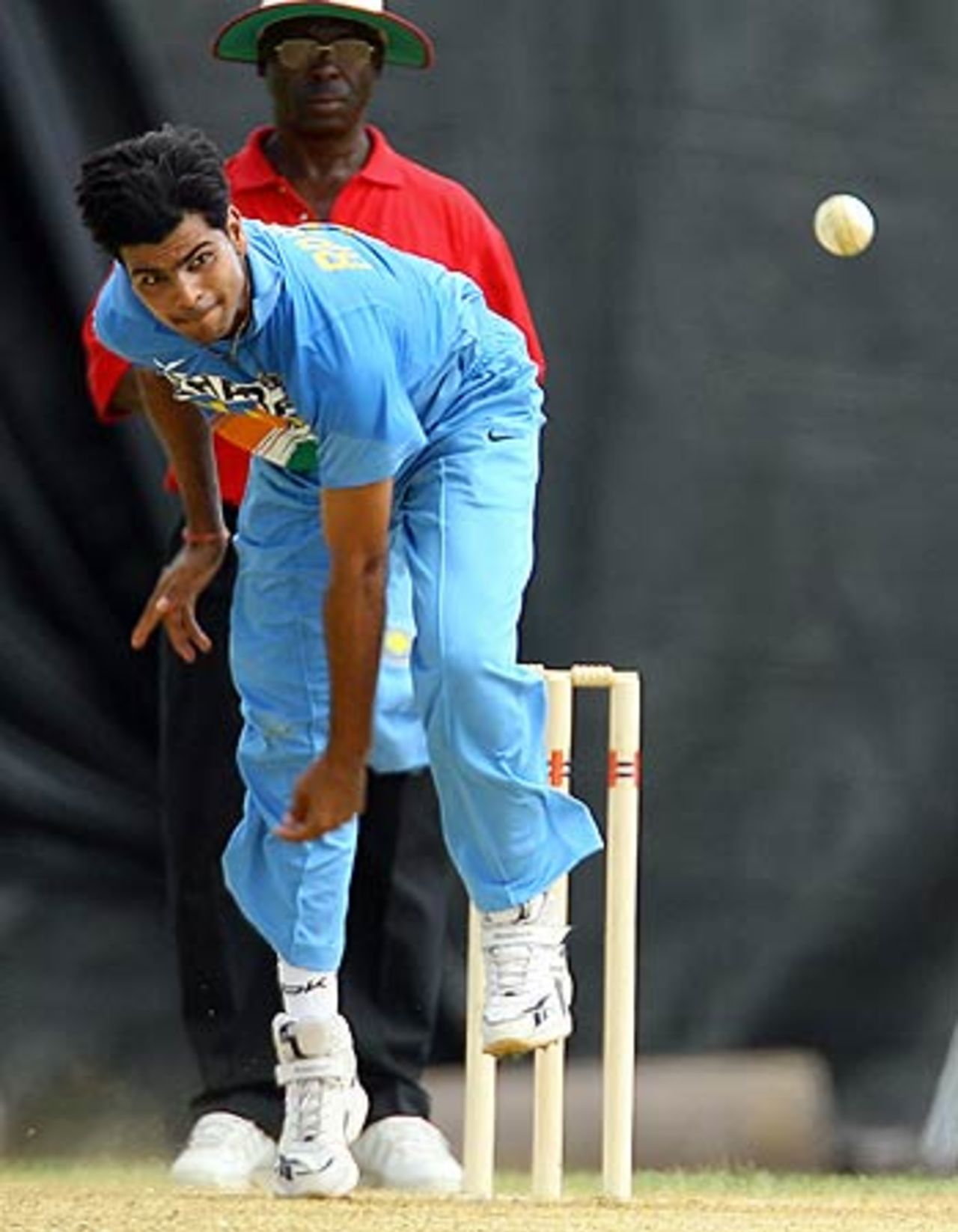Rudra Pratap Singh in action against Jamaica, Jamaica v Indians, Montego Bay, May 16, 2006