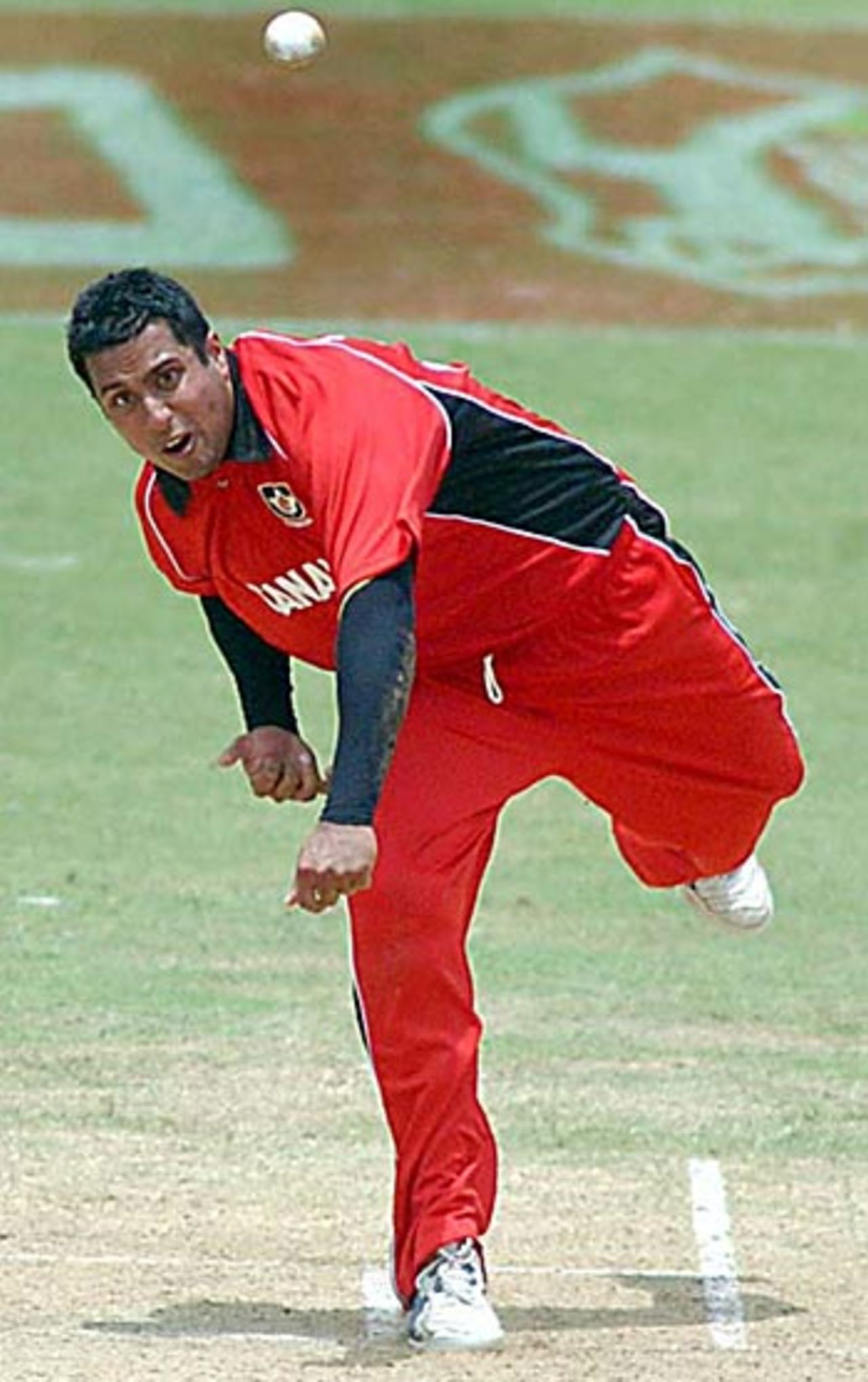 Kevin Sandher, who took 2 for 32, Canada v Zimbabwe, Tri-Nation ODI, Trinidad, May 16, 2006