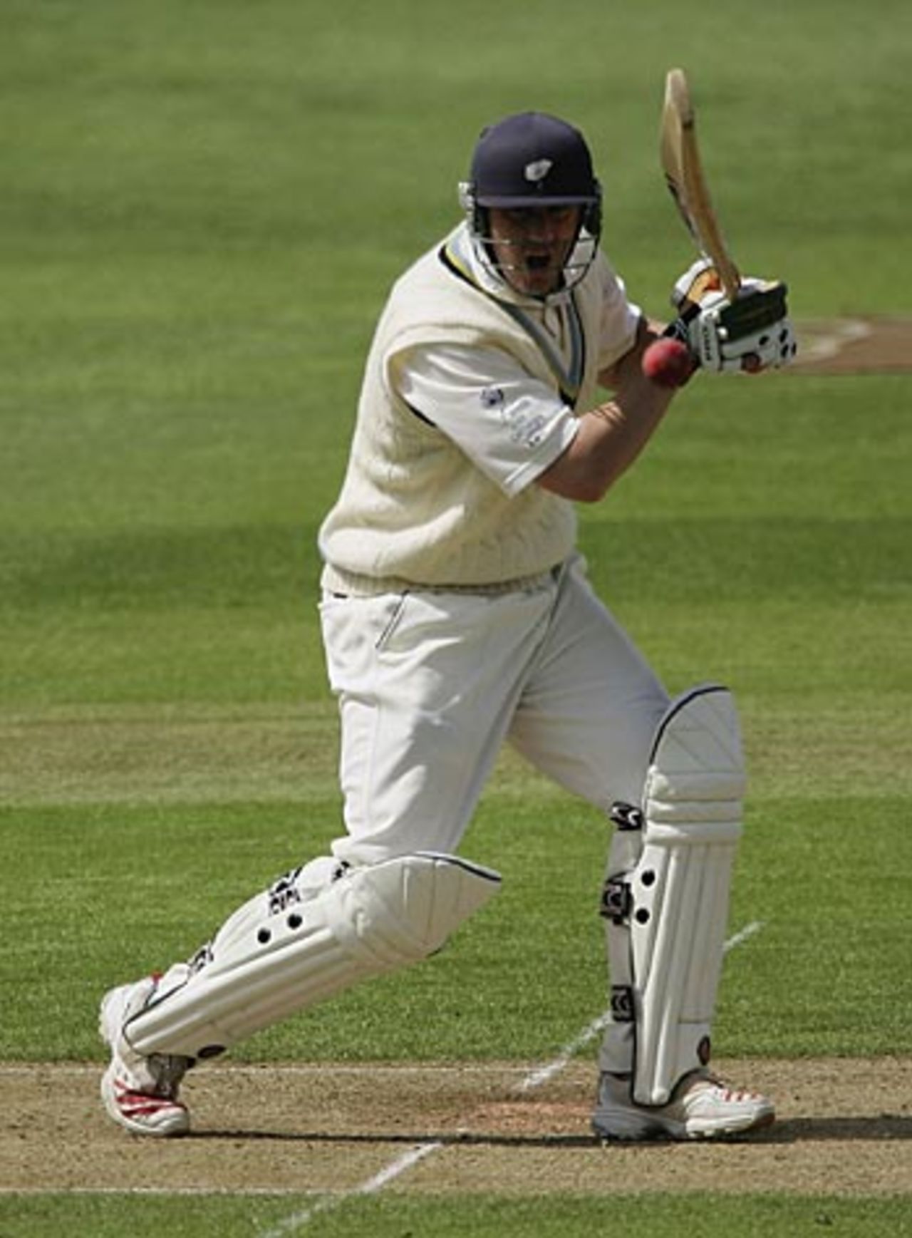 Anthony McGrath punches through the covers, Yorkshire v Lancashire, Headingley, May 18, 2006