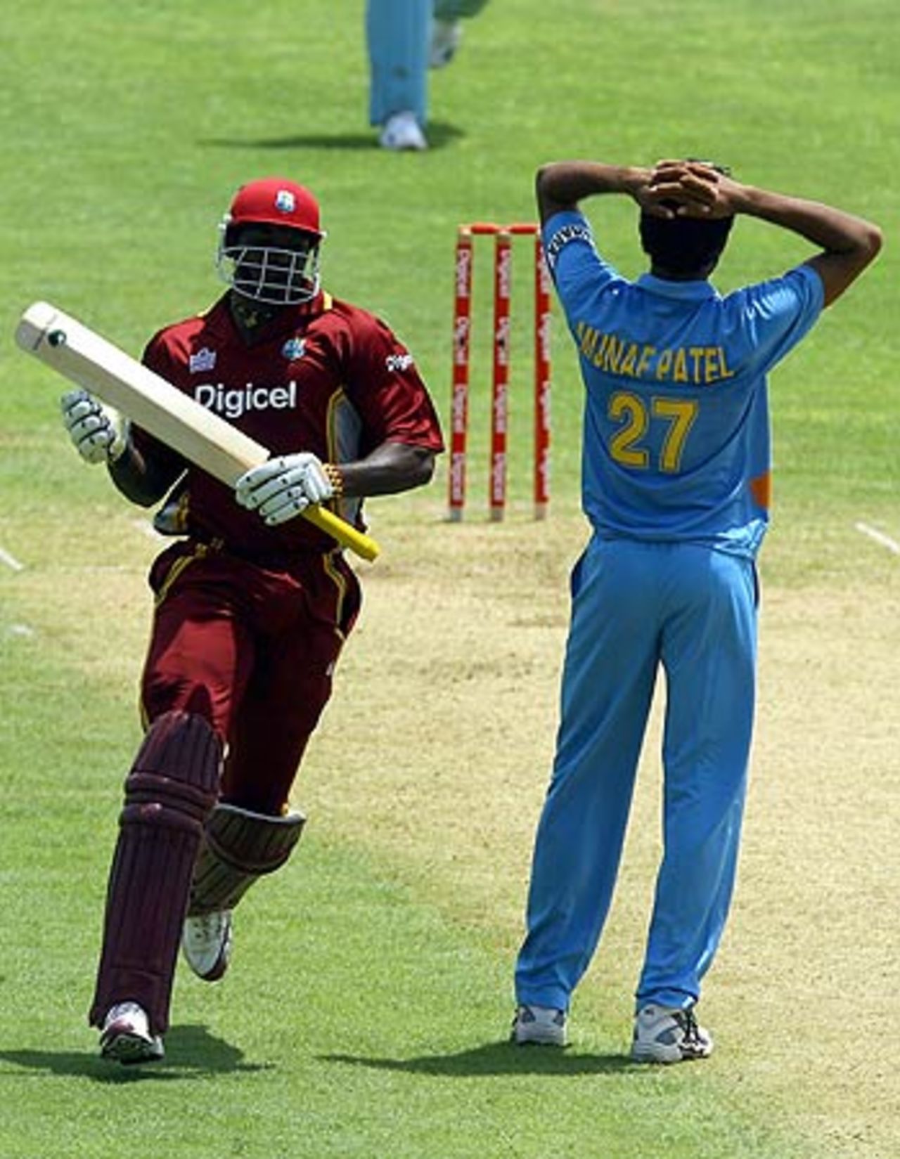 Munaf Patel is left wondering how to stop a maraudering Chris Gayle, West Indies v India, 1st ODI, Kingston, May 18, 2006