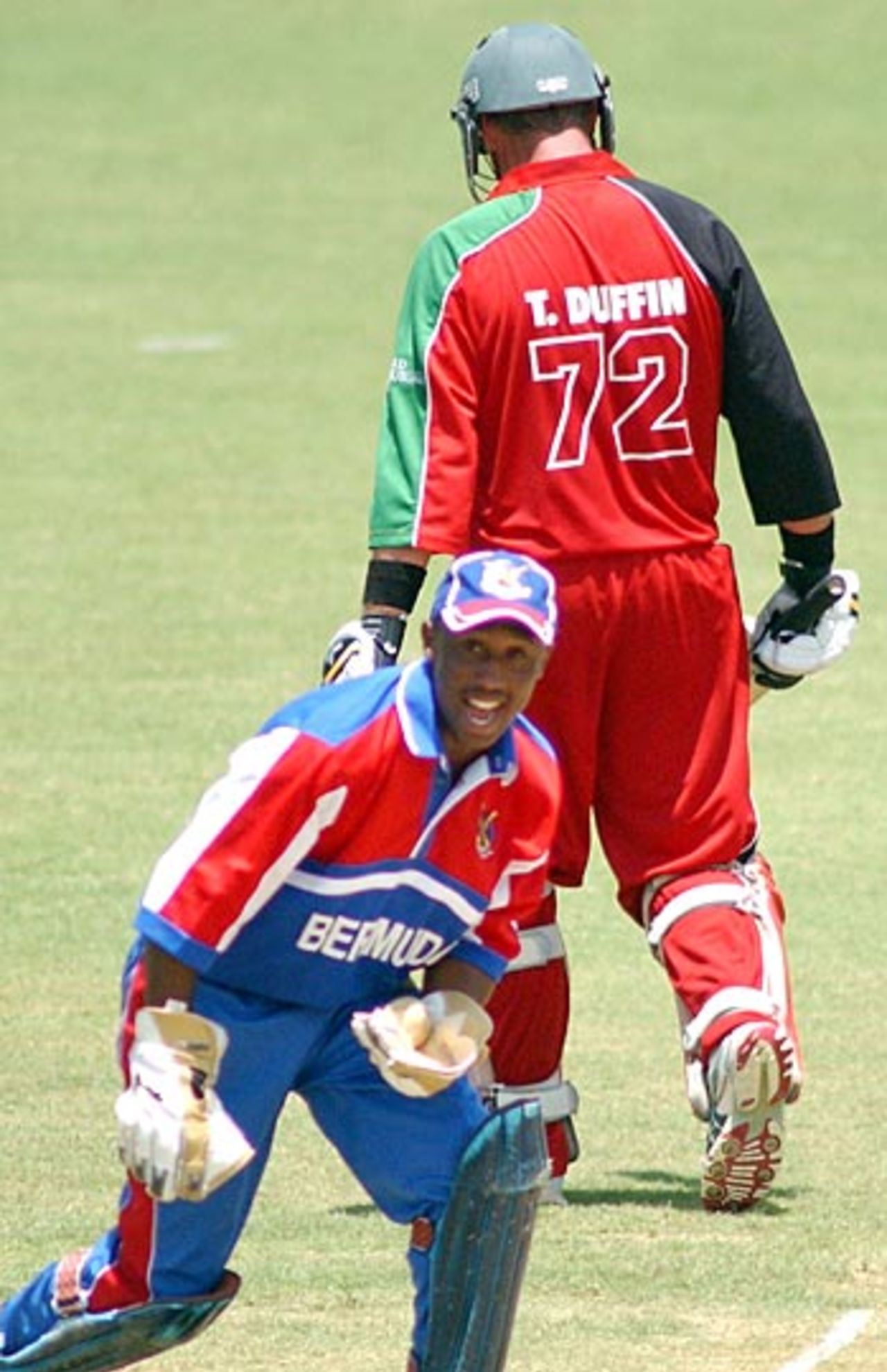 Kwame Tucker celebrates catching Terry Duffin, Bermuda v Zimbabwe, Tri-Nation ODI, Trinidad, May 18, 2006
