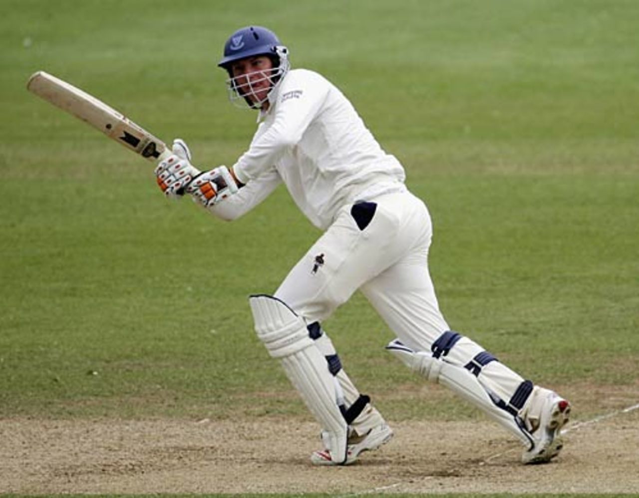 Oliver Rayner works the ball through the legside during his 101 on first-class debut, Sussex v Sri Lankans, Tour Match, Hove, May 20, 2006