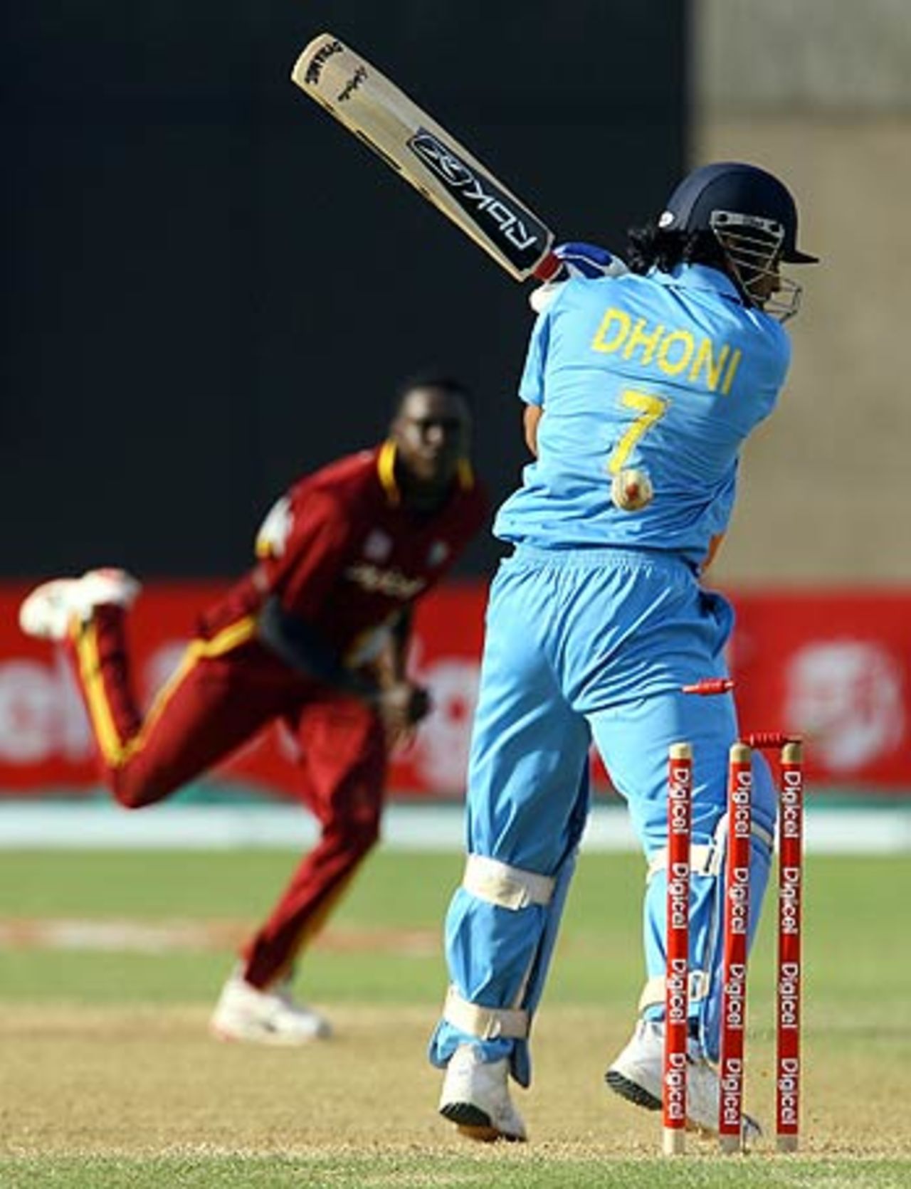 Mahendra Singh Dhoni chops on as India make a meal of their chase at Kingston, West Indies v India, 2nd ODI, Kingston, May 20, 2006