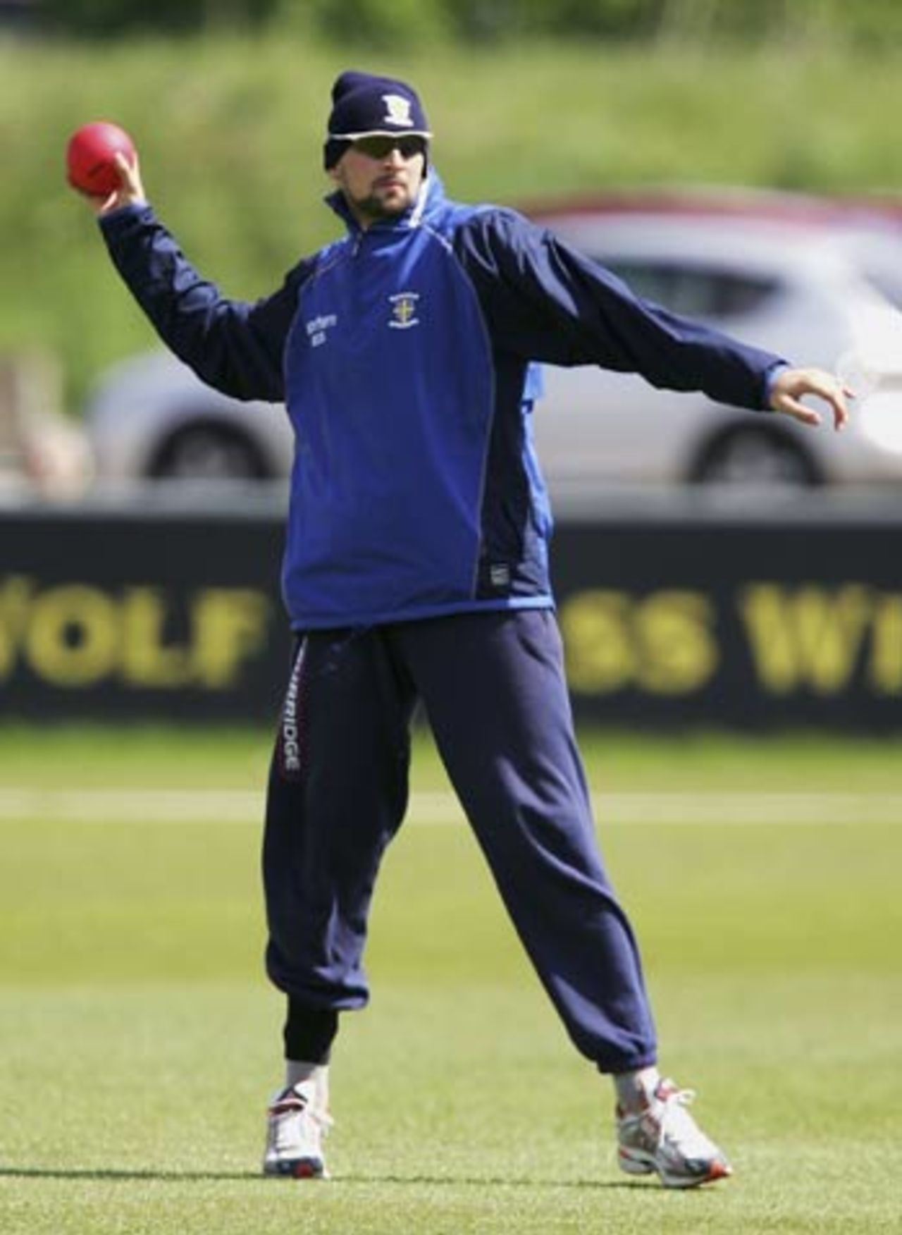 Steve Harmison takes part in a fielding session, Durham v Sussex, Chester-le-Street, May 23, 2006