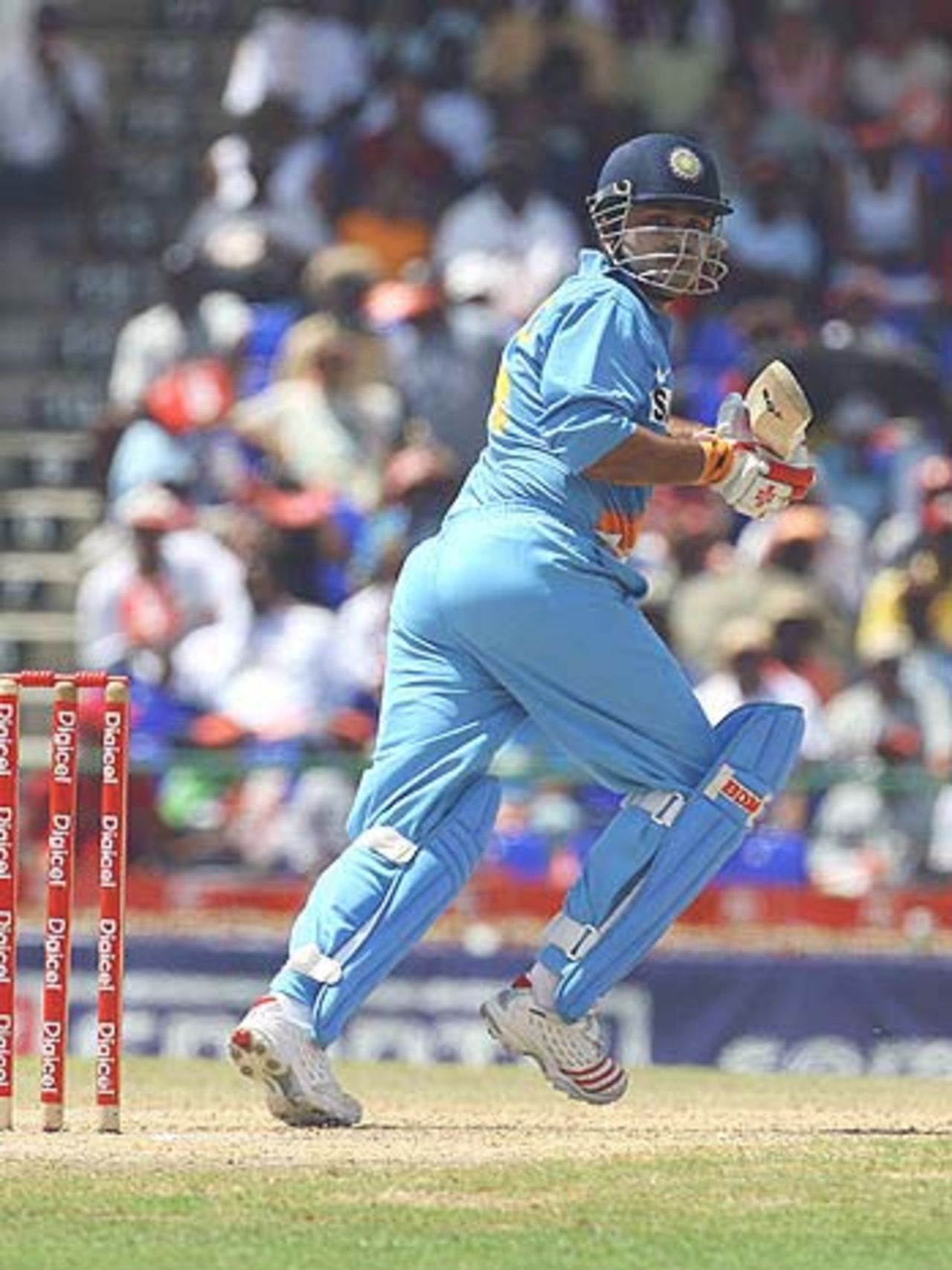 VIrender Sehwag sets off for a run at the 3rd ODI, West Indies v India, St Kitts, May 23, 2006
