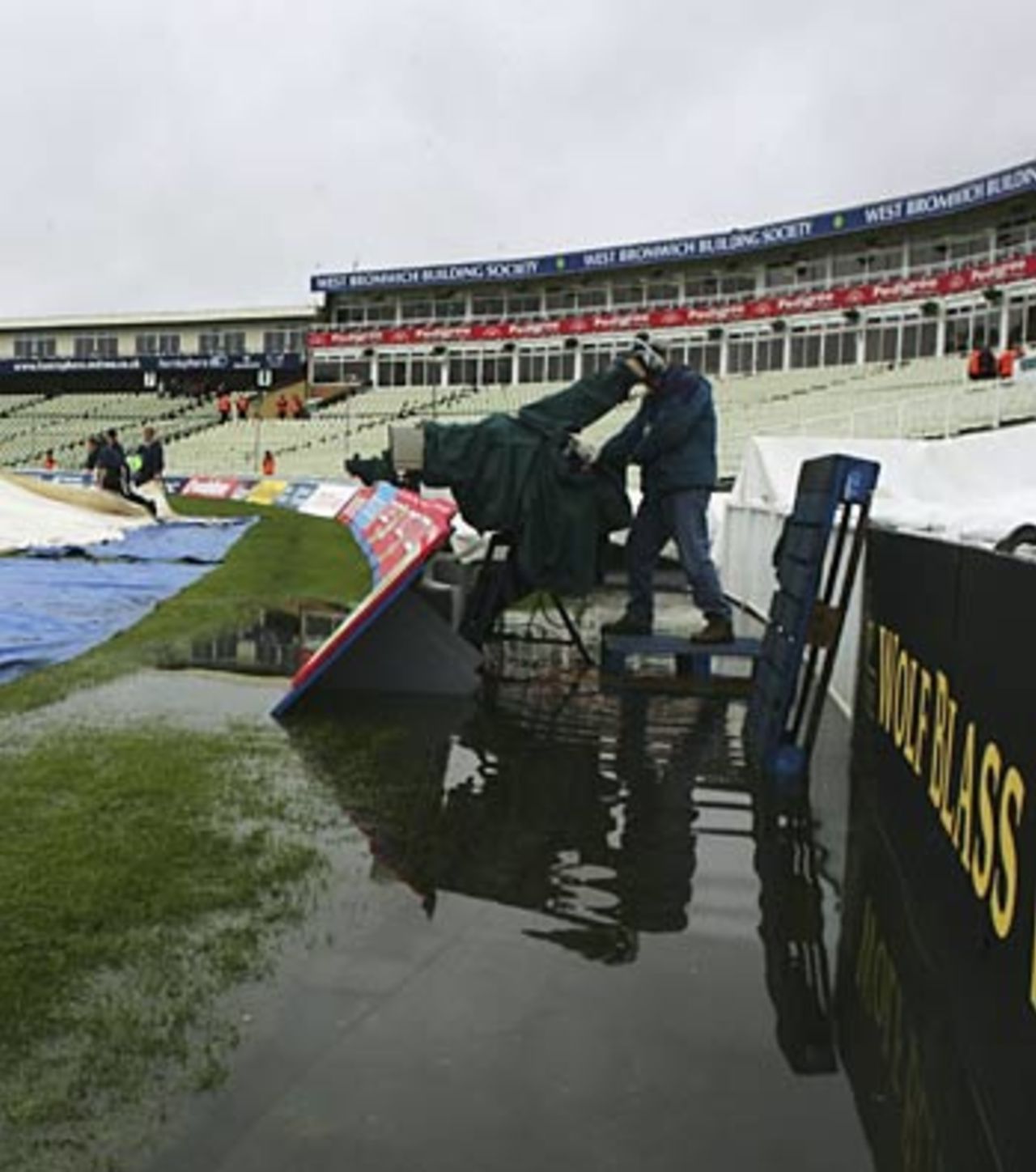 The damp scene on the second morning at Edgbaston as play is delayed, England v Sri Lanka, 2nd Test, Edgbaston, May 26, 2006