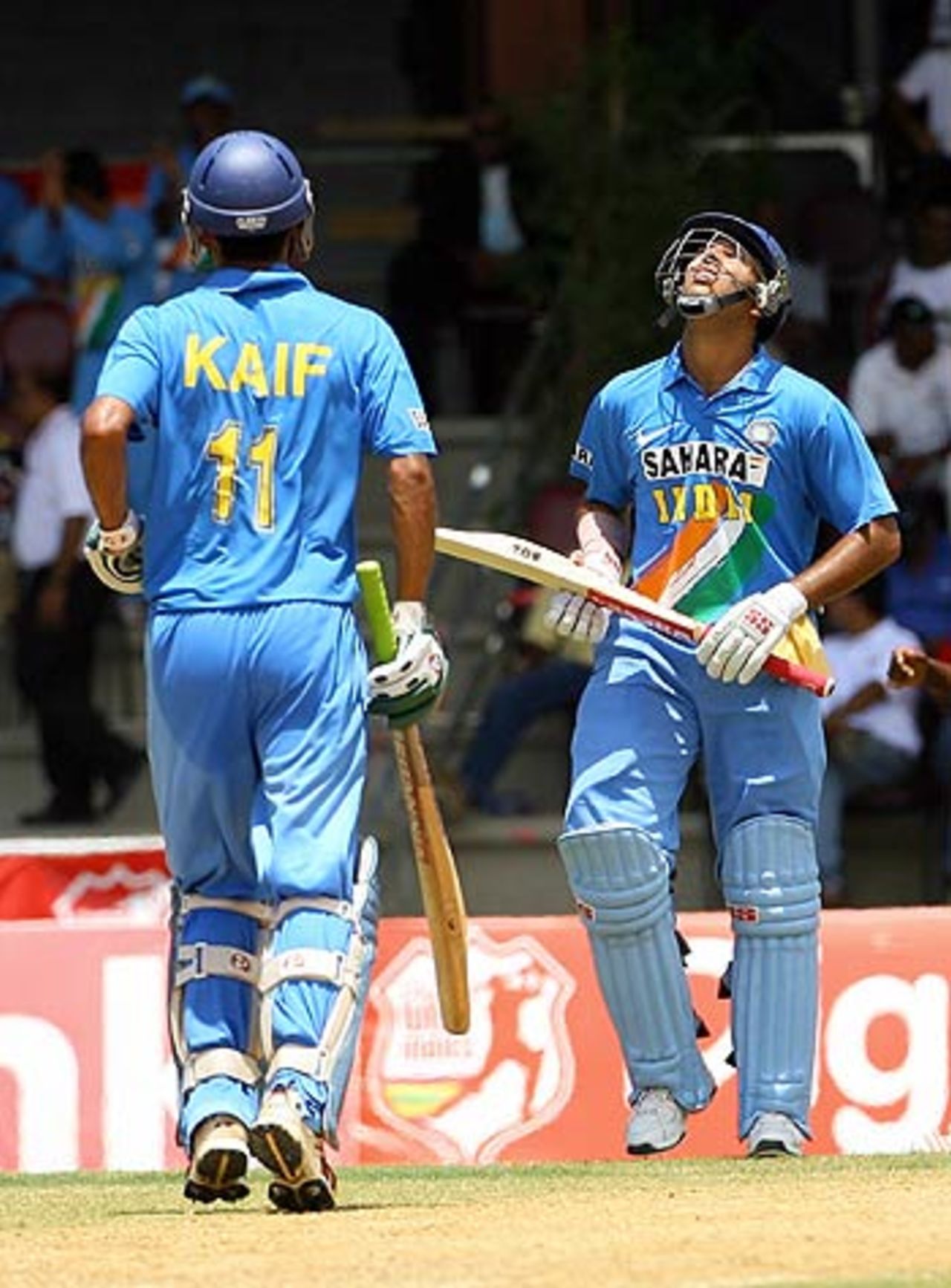 Yuvraj Singh looks to the skies on completion of his fifty, West Indies v India, 4th ODI, Trinidad, May 26, 2006
