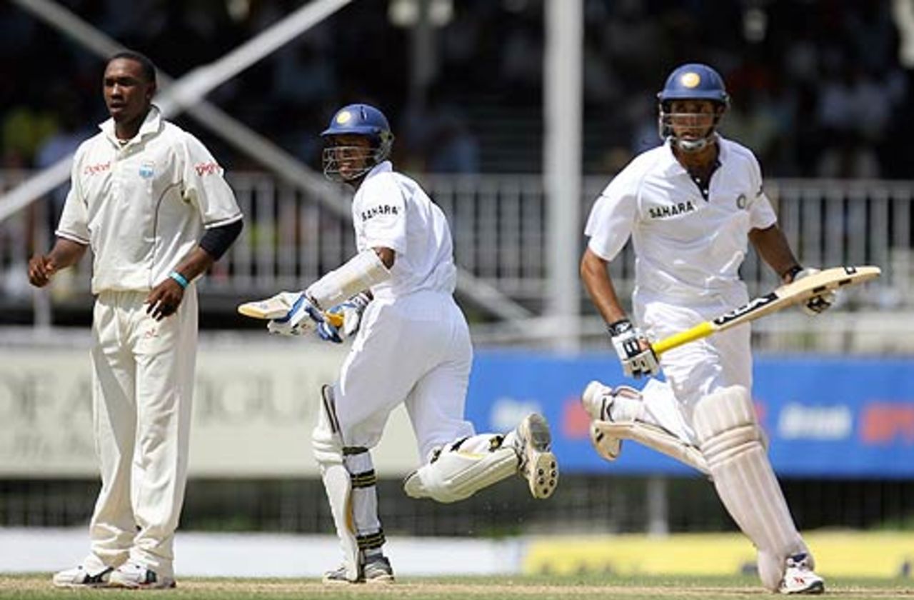 Wasim Jaffer and VVS Laxman put on a solid partnership for the second wicket, West Indies v India, 1st Test, Antigua, 3rd day, June 4, 2006