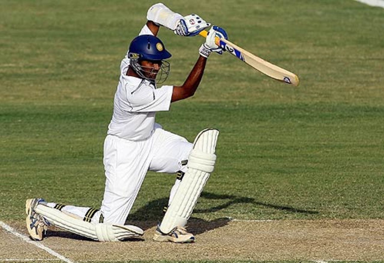 Wasim Jaffer plays a sublime square drive, West Indies v India, 1st Test, Antigua, 3rd day, June 4, 2006