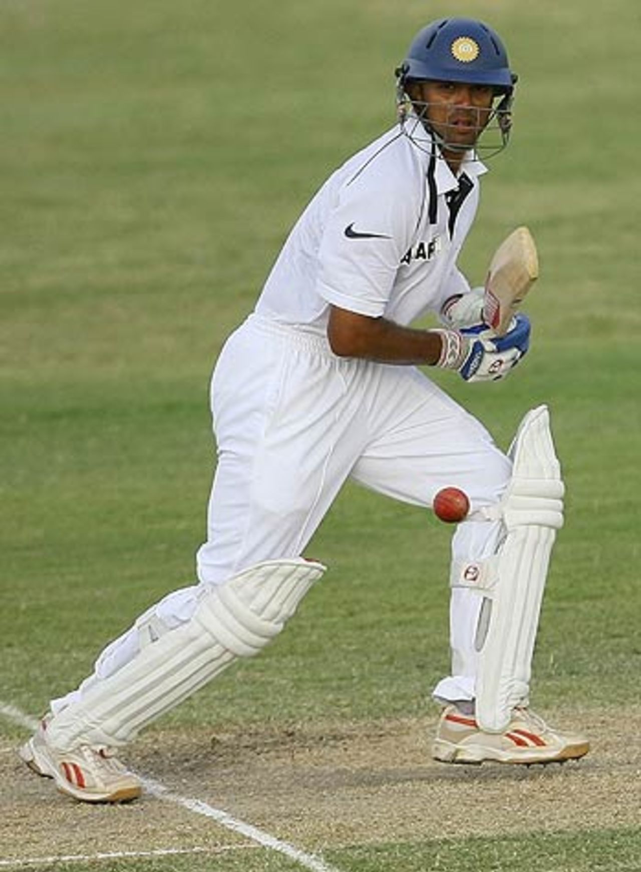 Rahul Dravid blocked resolutely at one end, West Indies v India, 1st Test, Antigua, 3rd day, June 4, 2006
