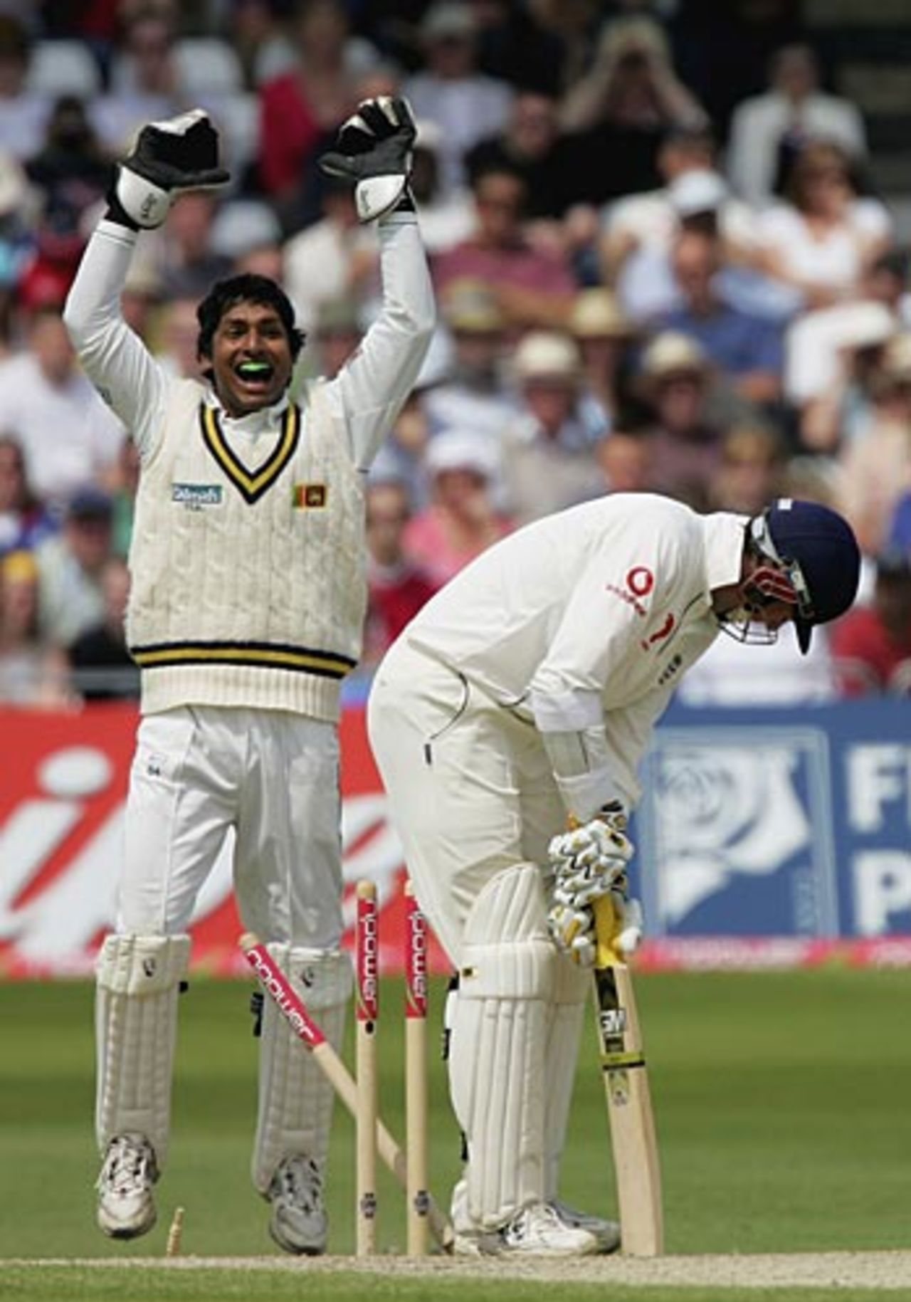 Marcus Trescothick is bowled by Muttiah Muralitharan, England v Sri Lanka, 3rd Test, Trent Bridge, June 5, 2006