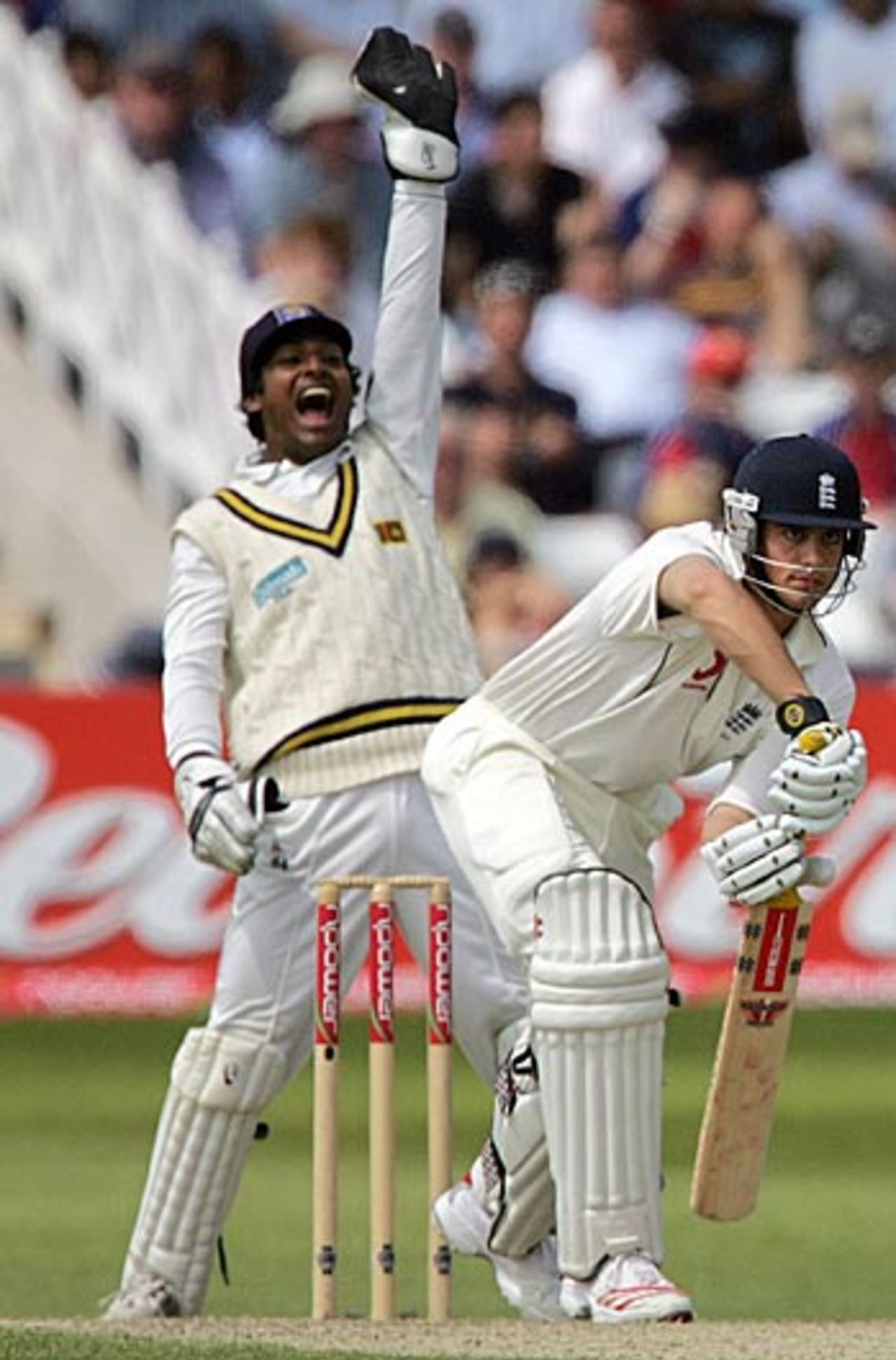 Kumar Sangakkara successfully appeals for Alastair Cook's wicket, England v Sri Lanka, 3rd Test, Trent Bridge, June 5, 2006