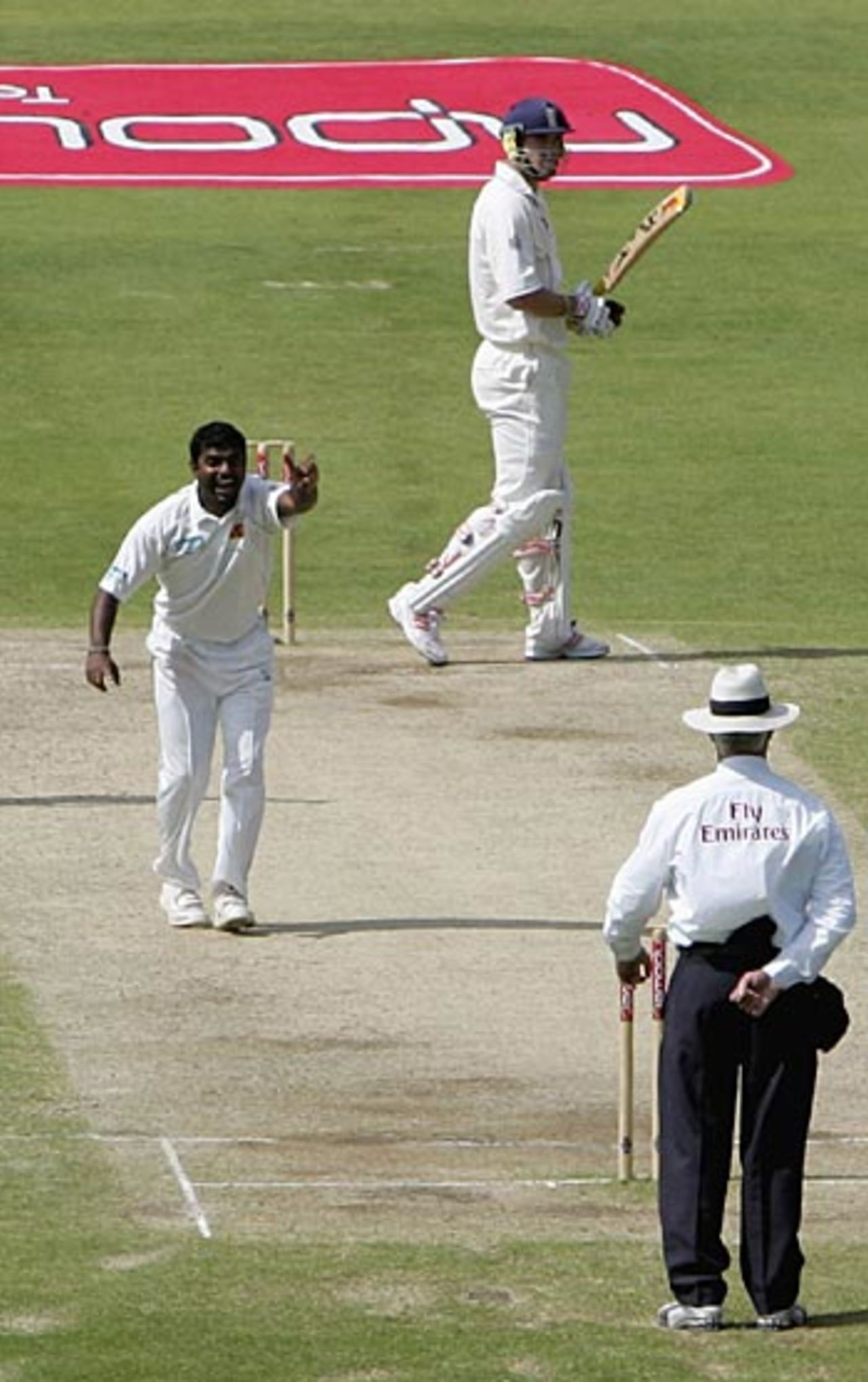 Kevin Pietersen is trapped lbw by Muttiah Muralitharan, England v Sri Lanka, 3rd Test, Trent Bridge, June 5, 2006